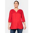 sheego lange blouse met 3-4-mouwen rood