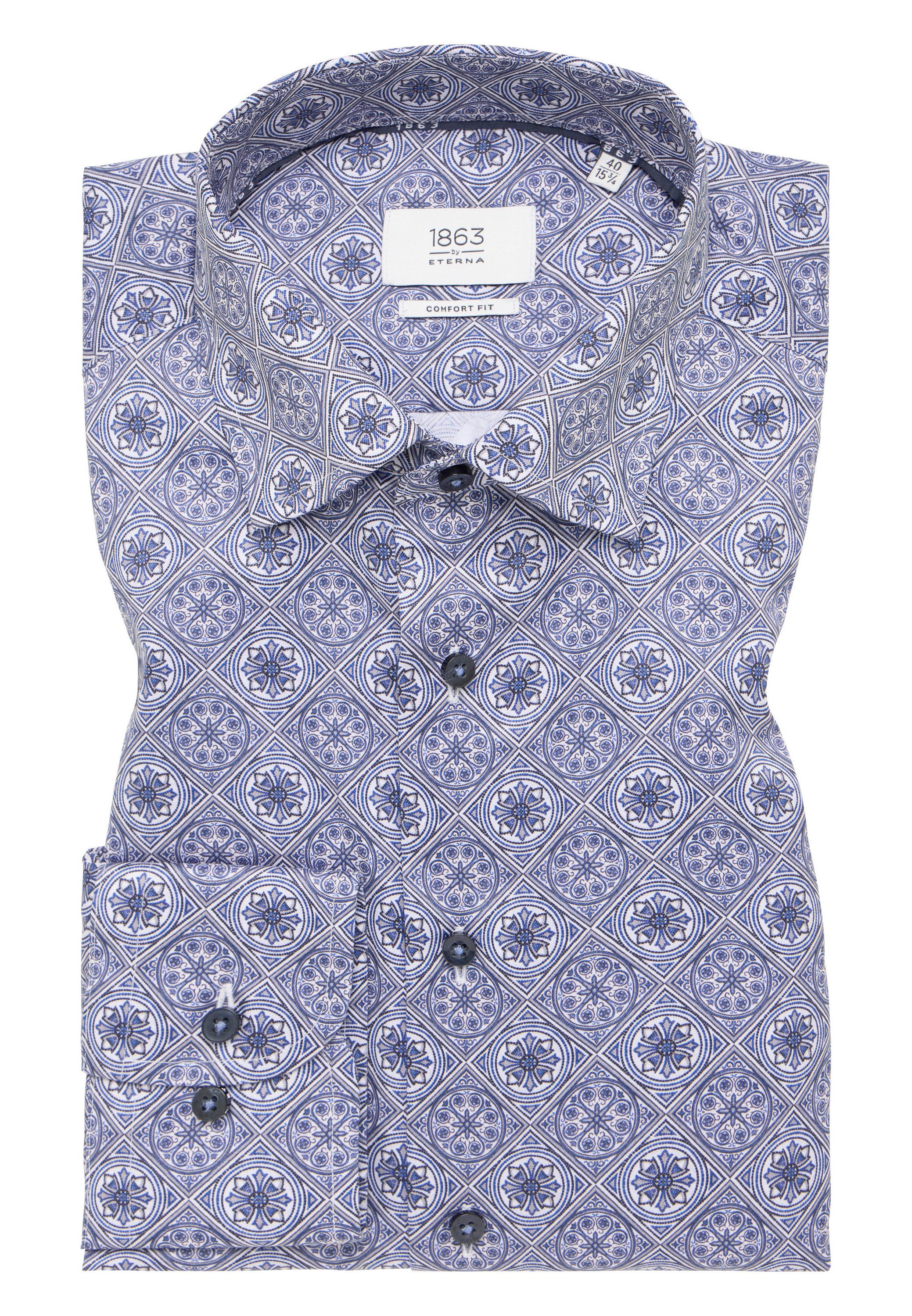 Eterna Overhemd met lange mouwen Comfort fit NON IRON (strijkvrij)