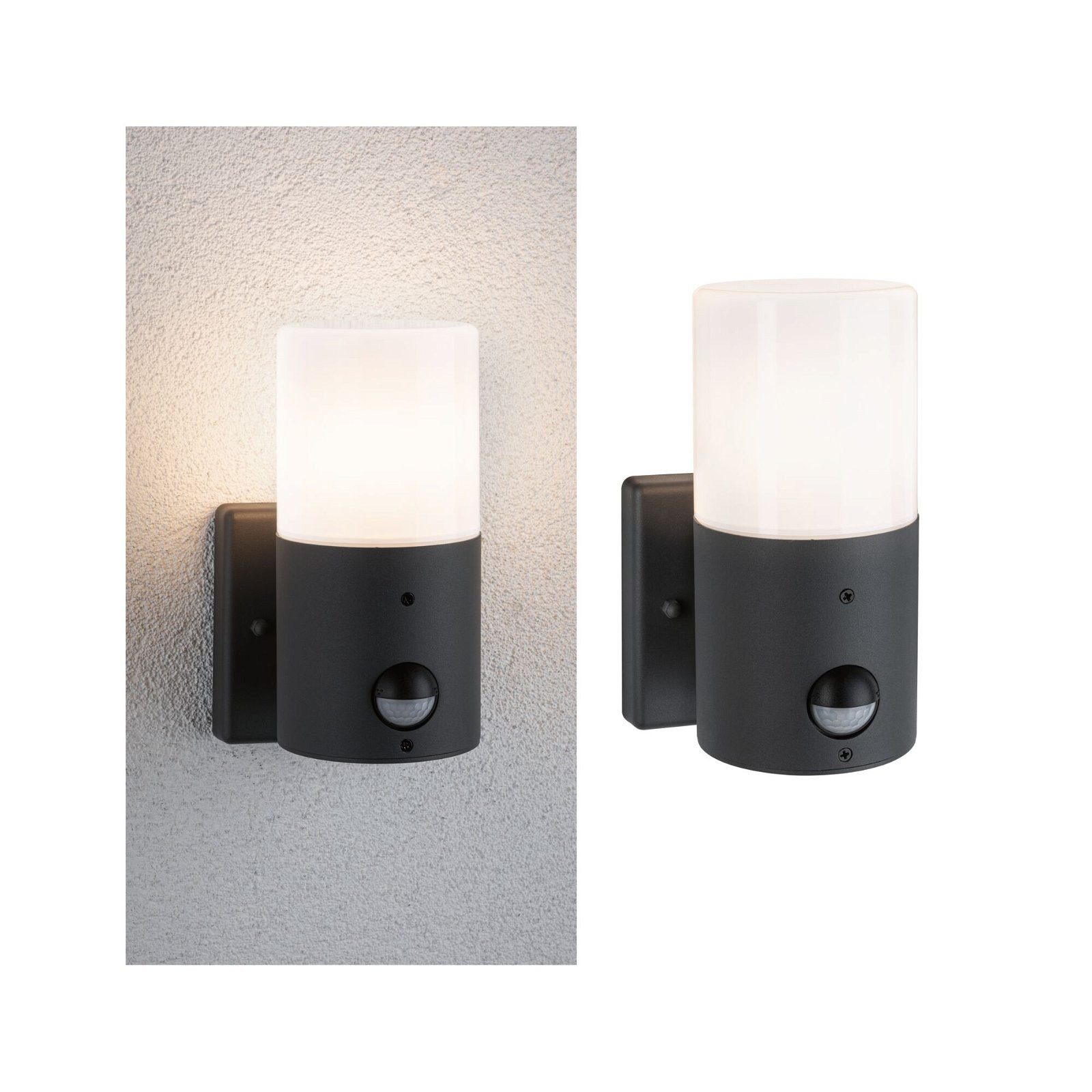 Paulmann Wandlamp voor buiten Tubs IP44 rond 105x130mm max. 15W 230V Grijs mat Metaal, Kunststof (1 stuk)