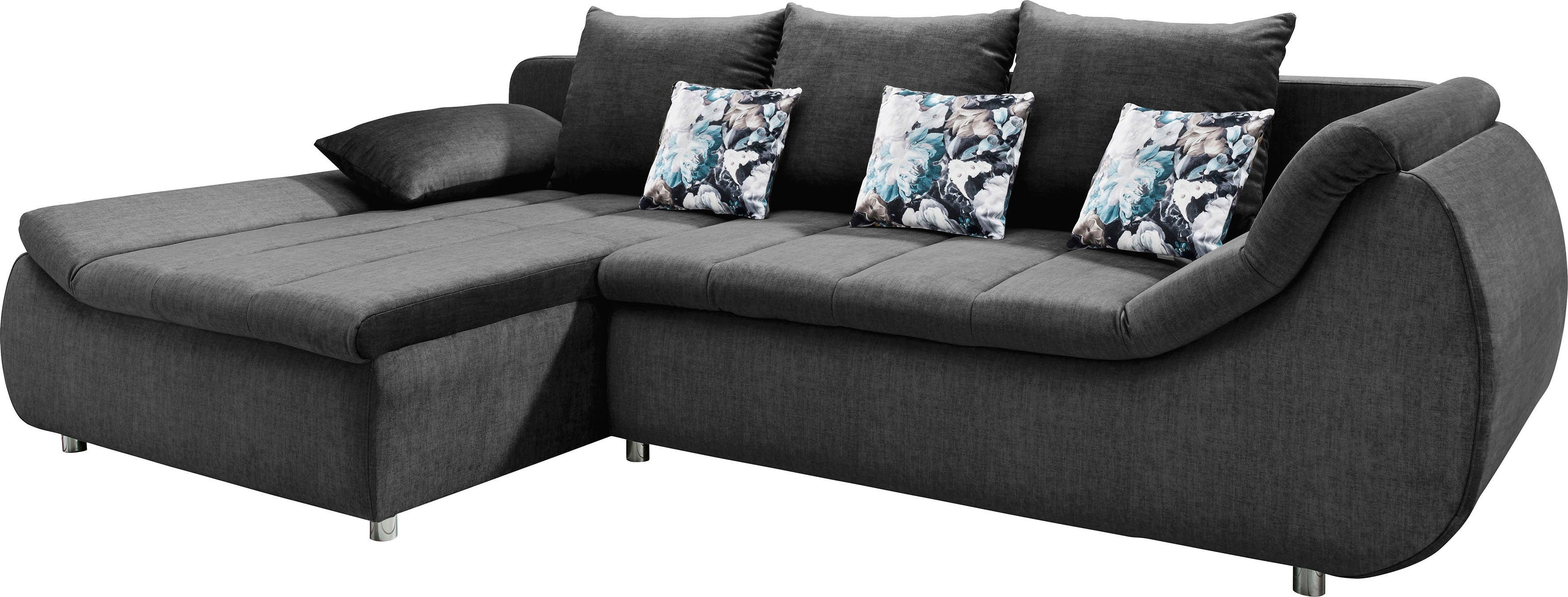 INOSIGN Hoekbank Imola elegant en modern, actuele stiksels in de zitting, comfortabel, L-vorm