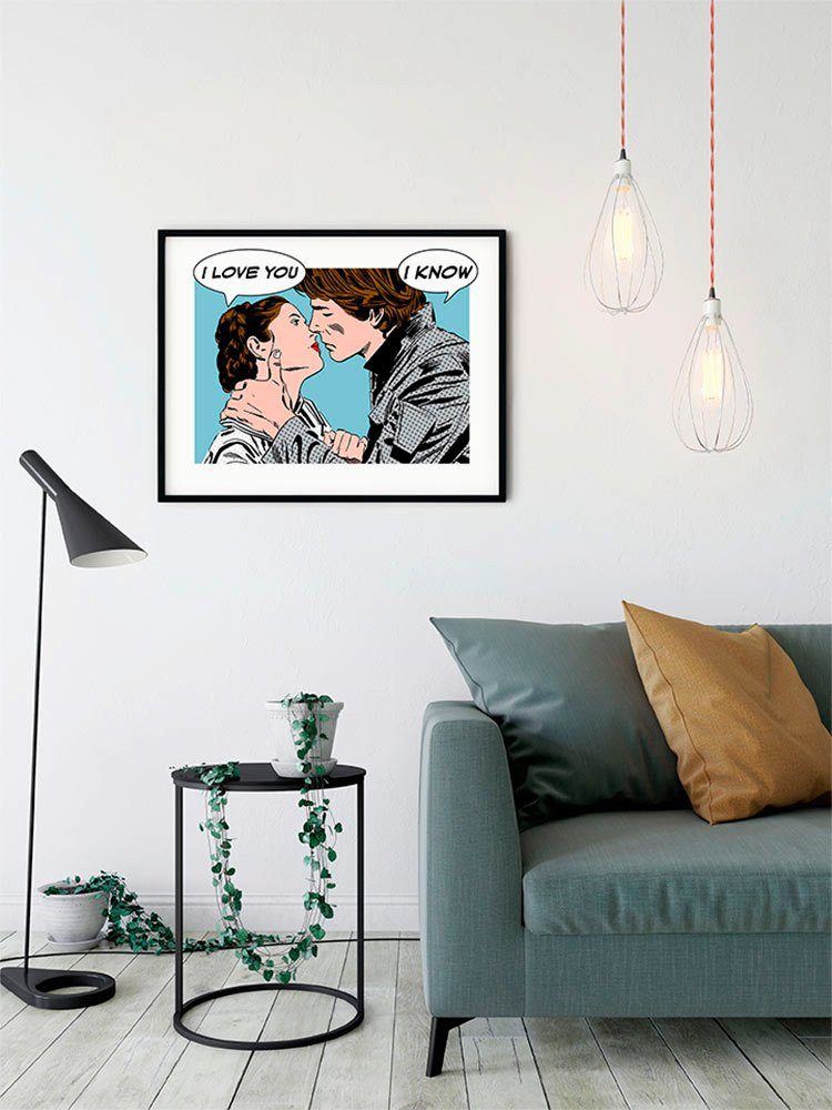 Komar Wanddecoratie Star Wars Classic stripverhaal aandeel Leia Han Wanddecoratie voor de kinderkamer - zonder lijst (1 stuk)