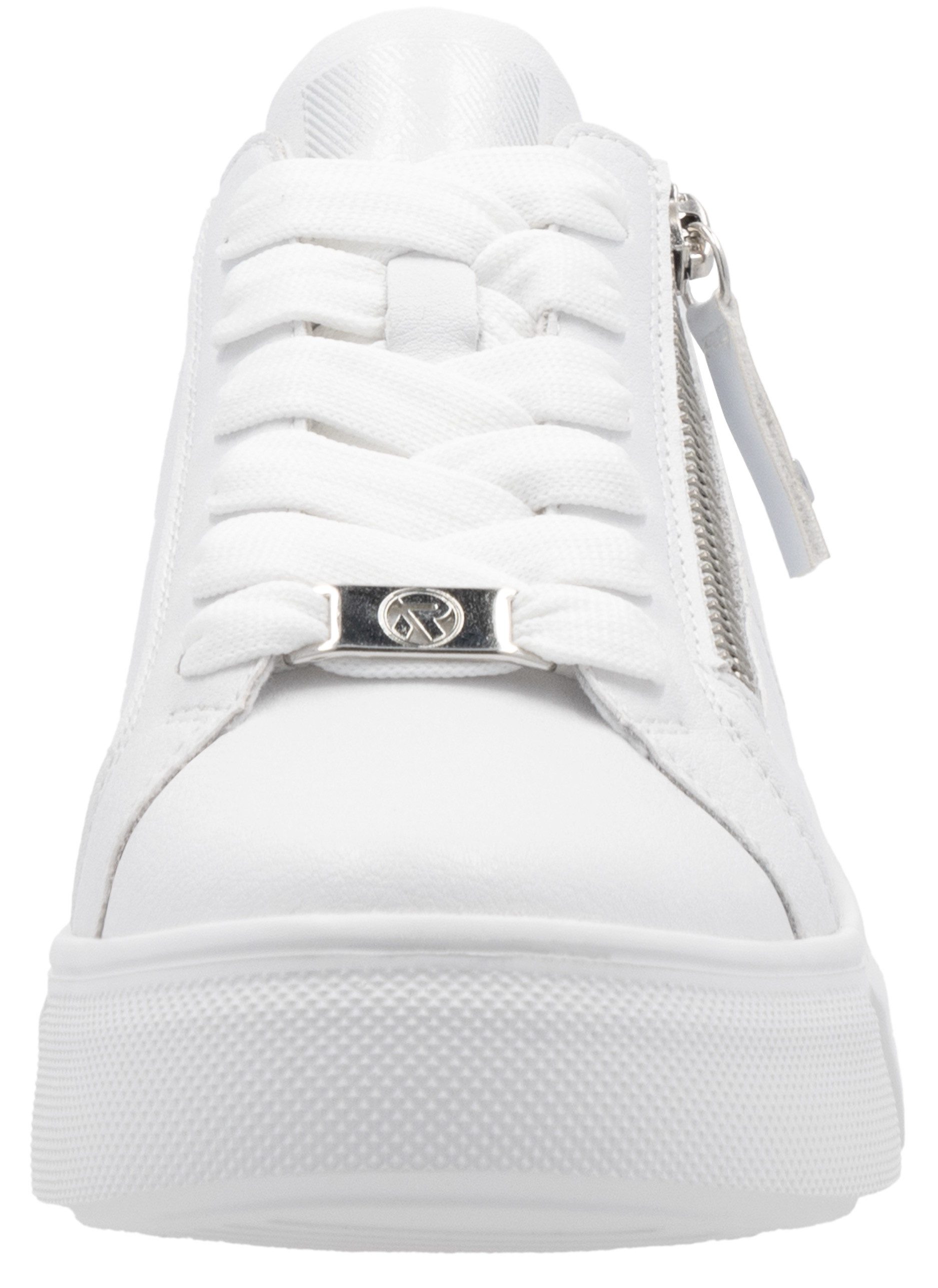 RIEKER Sport Plateausneakers , vrijetijdsschoen, lage schoen, veterschoen met zijlijke perforatie