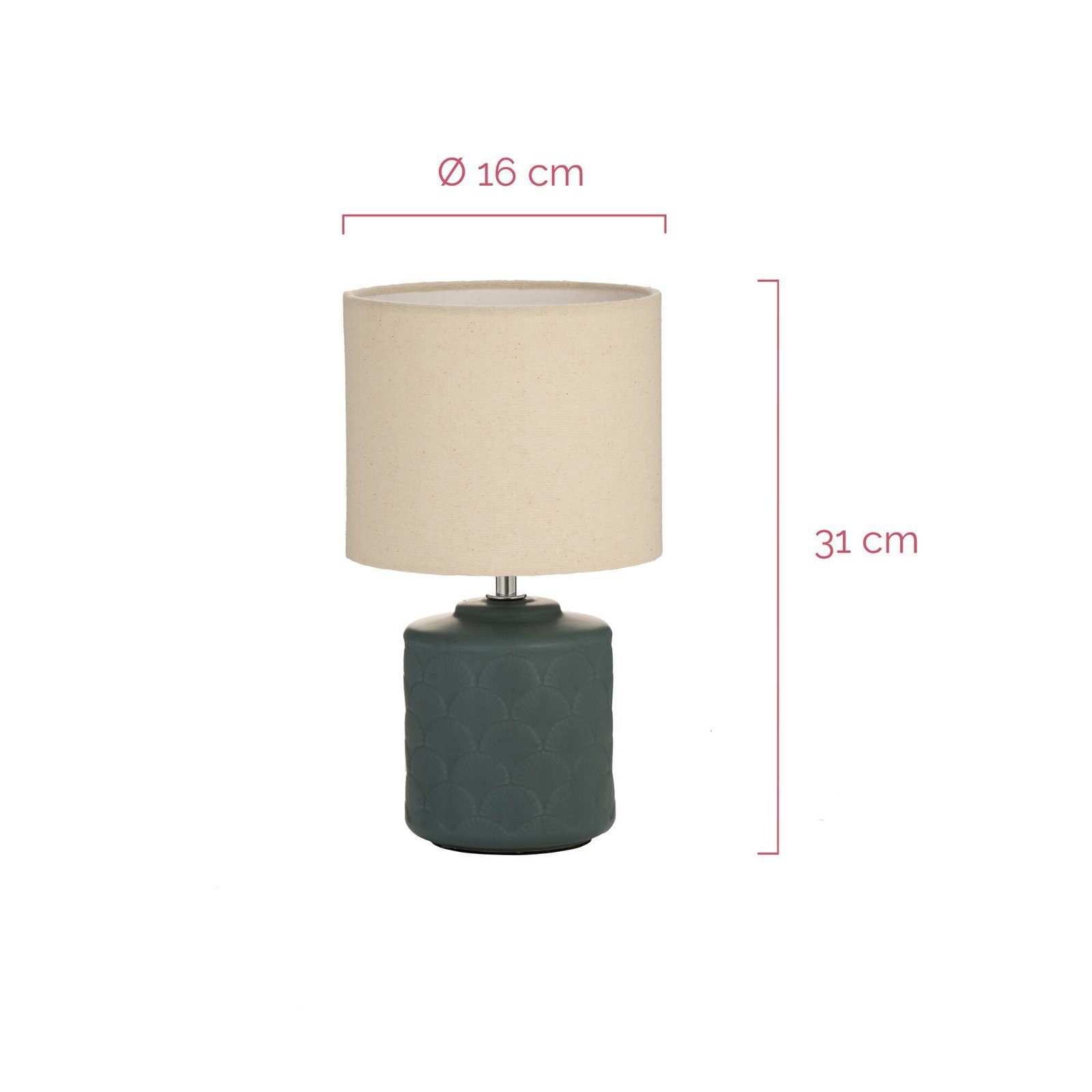 Pauleen Tafellamp Glowing Midnight max20W beige/groen mat 230V stof/keramiek
