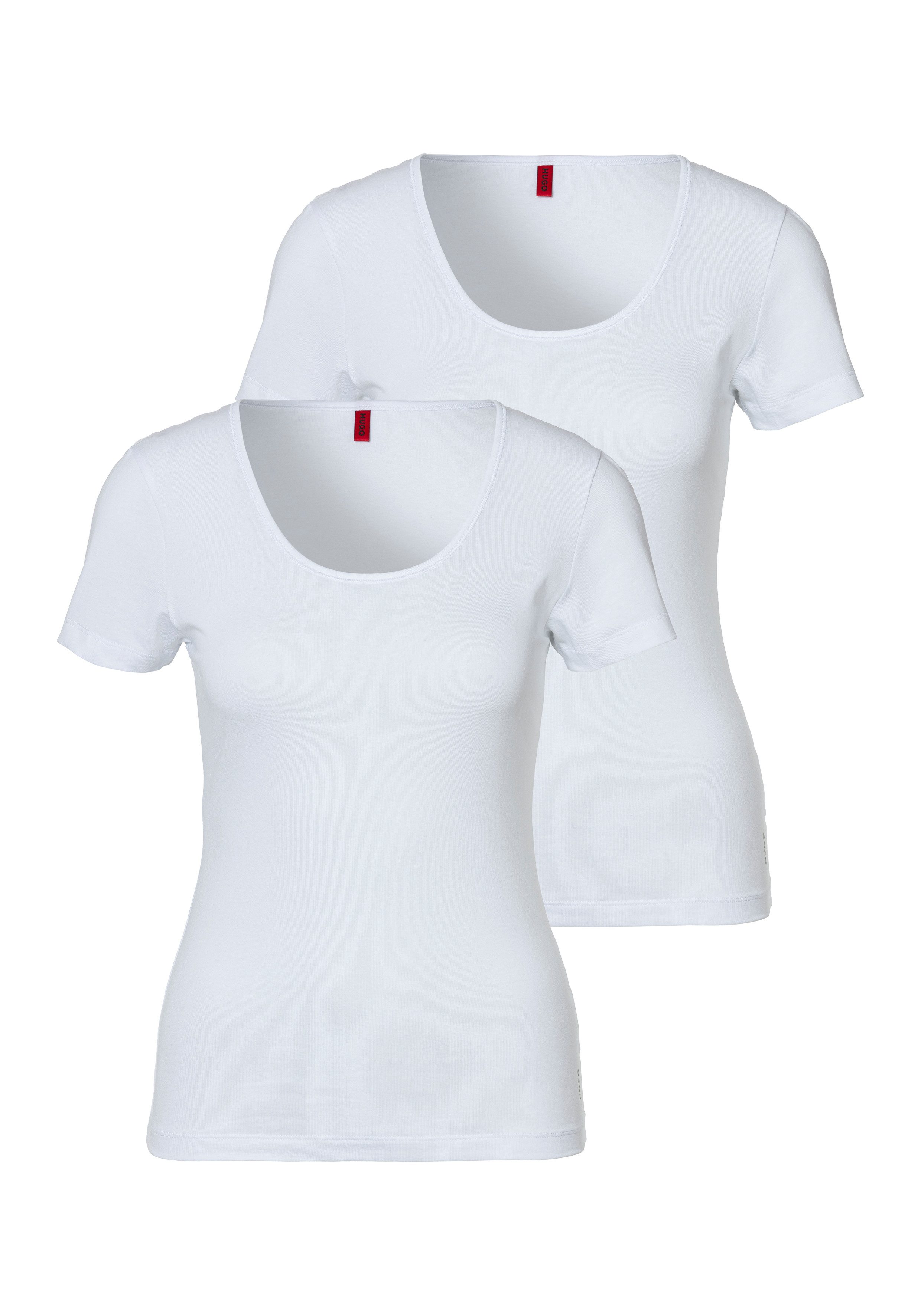 HUGO underwear T-shirt TWIN met verticale logoprint (2-delig, Set van 2)