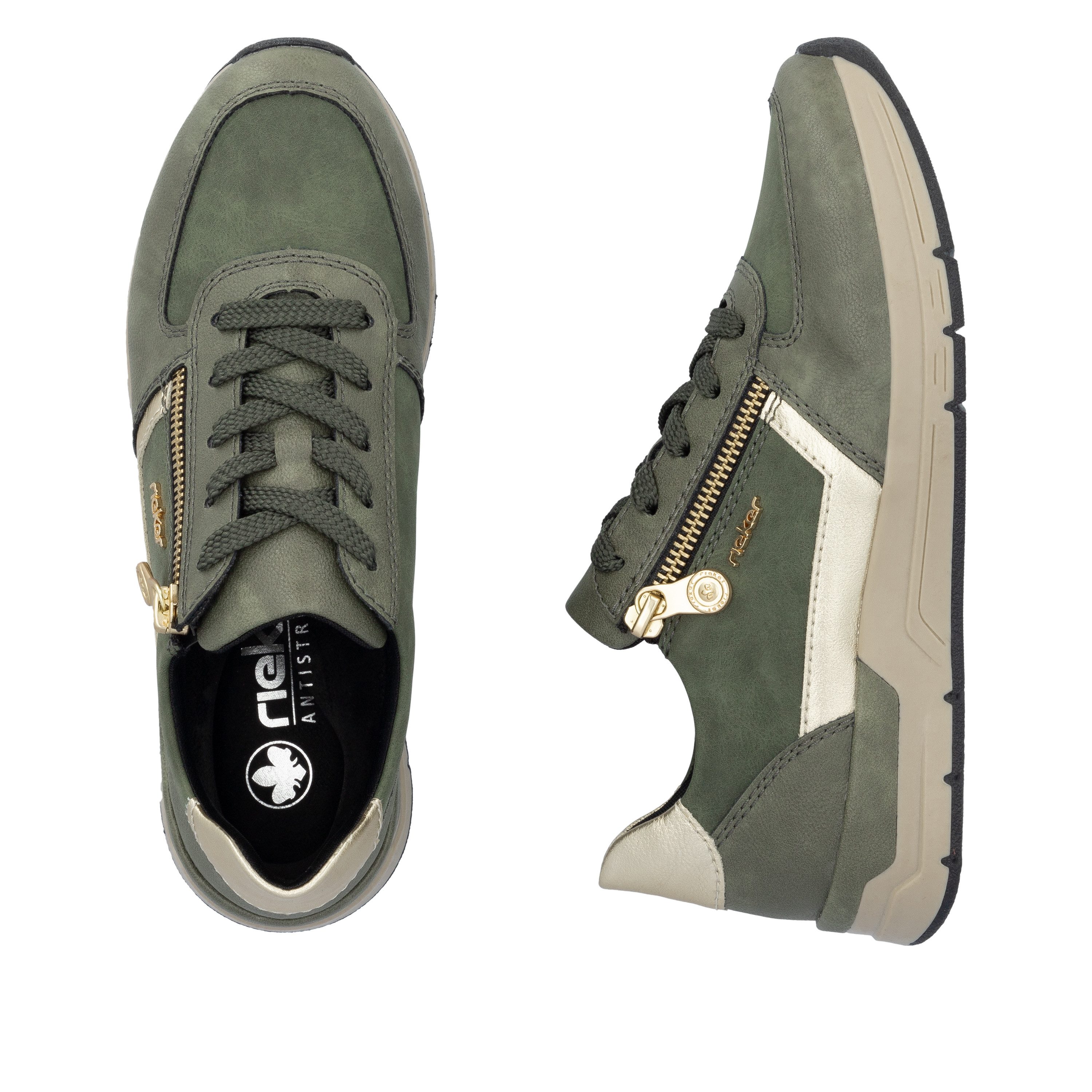 Rieker Sneakers , vrijetijdsschoen, veterschoen, halfschoen met modieuze accenten