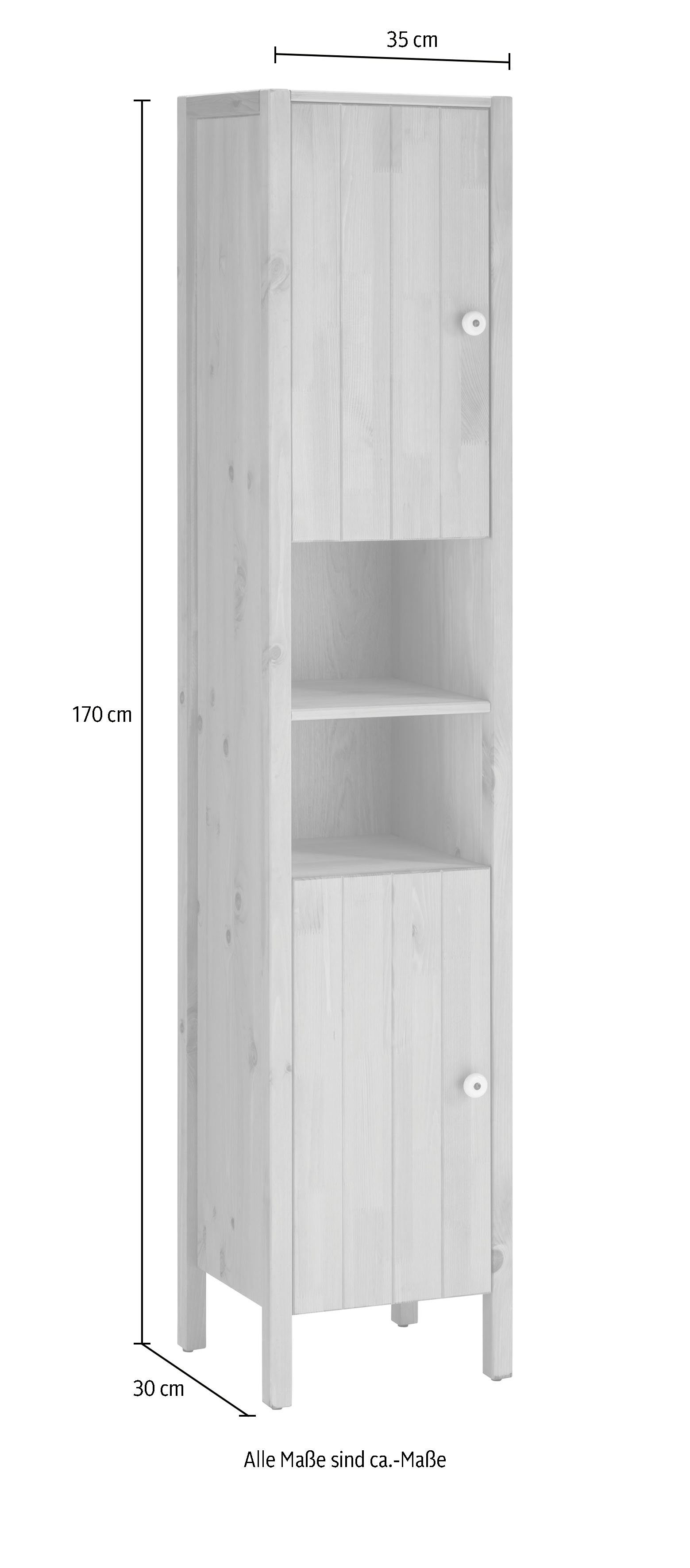 Home affaire Hoge kast TINA Badkamermeubel, kast, breedte 31,5 cm, massief hout