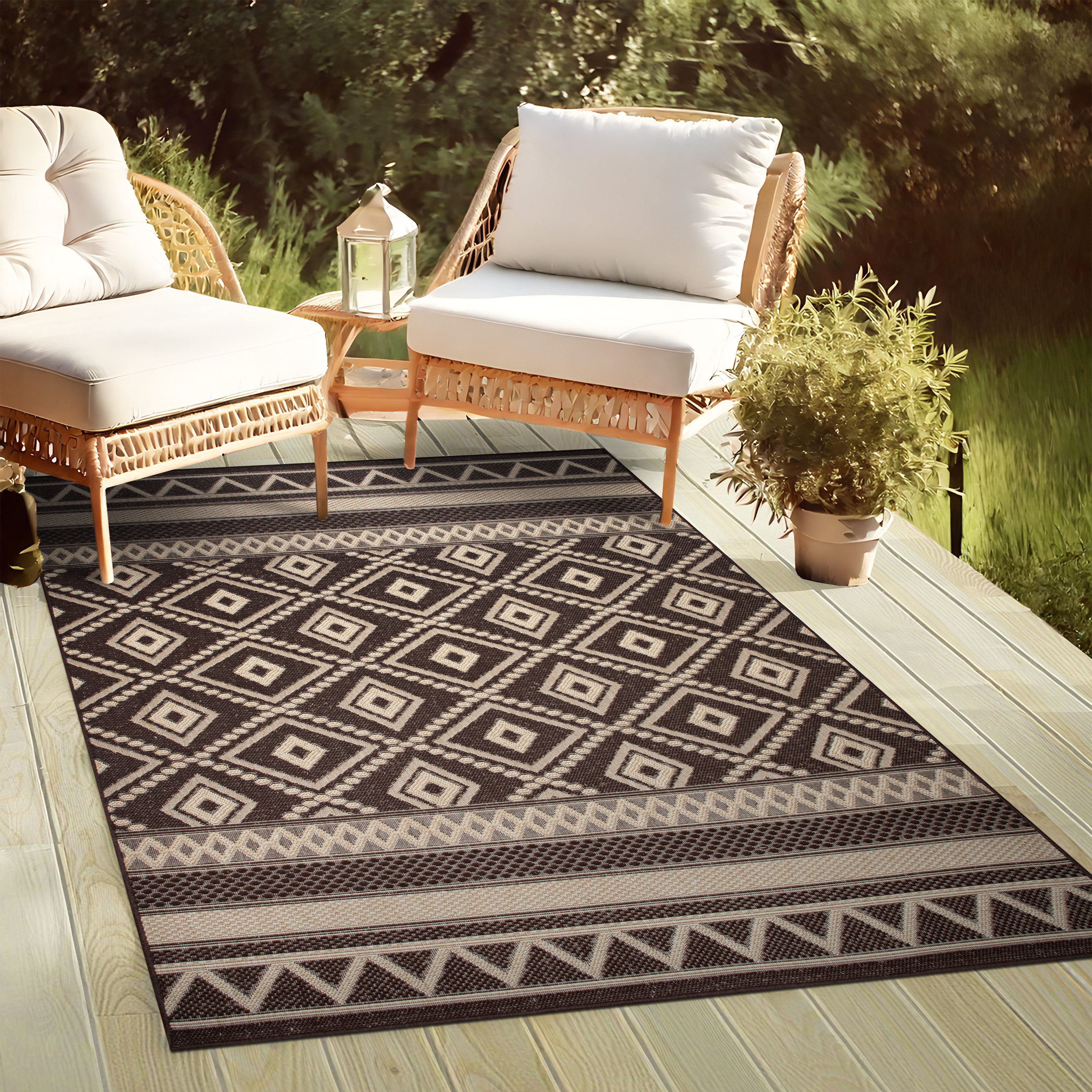 my home Vloerkleed Toronto is ook als loper verkrijgbaar Geschikt voor binnen en buiten, sisal-look, weerbestendig & uv-bestendig, boho