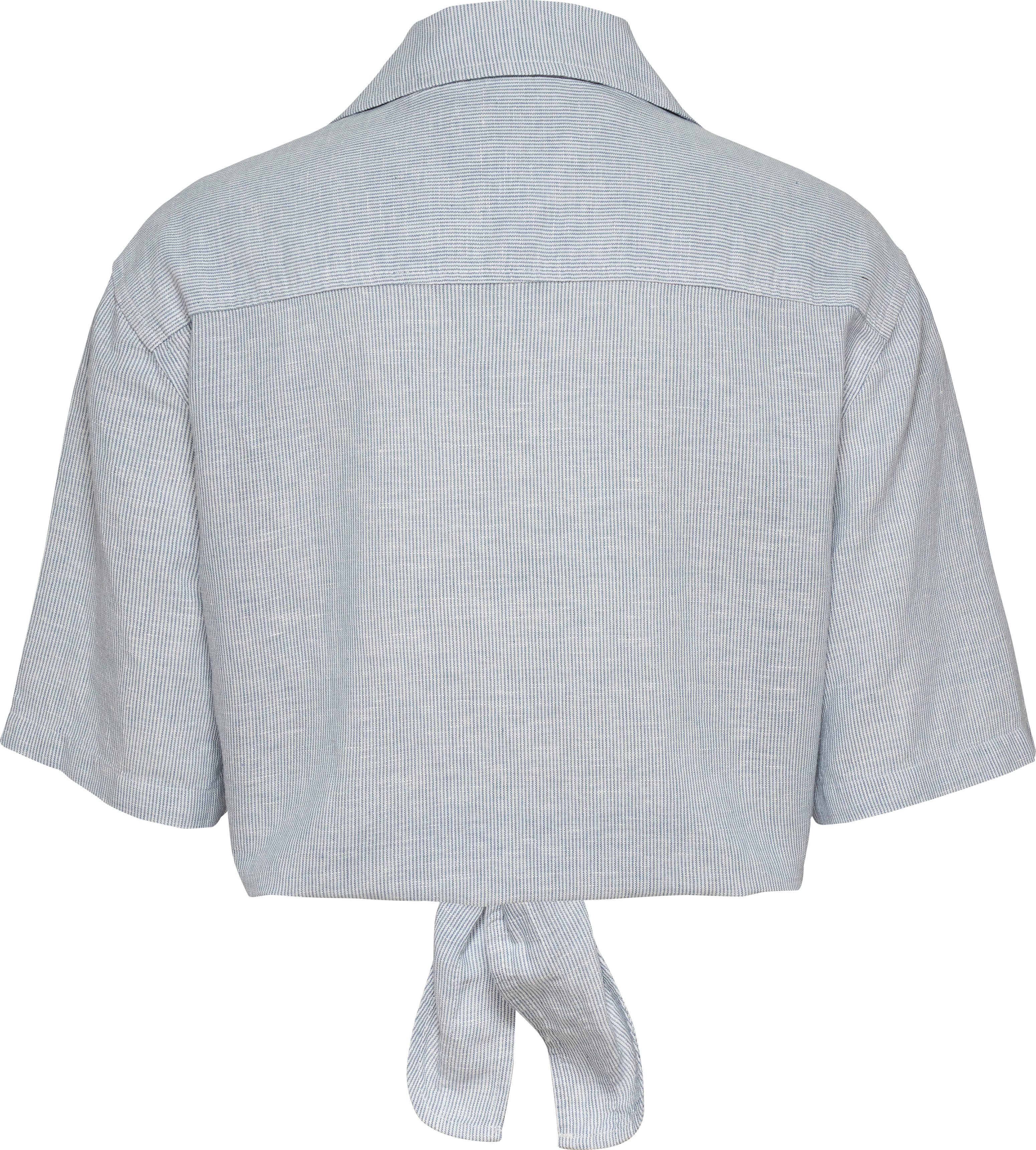 TOMMY JEANS T-shirt TJW CRP LINEN SS SHIRT met borstzak, logo-borduursel