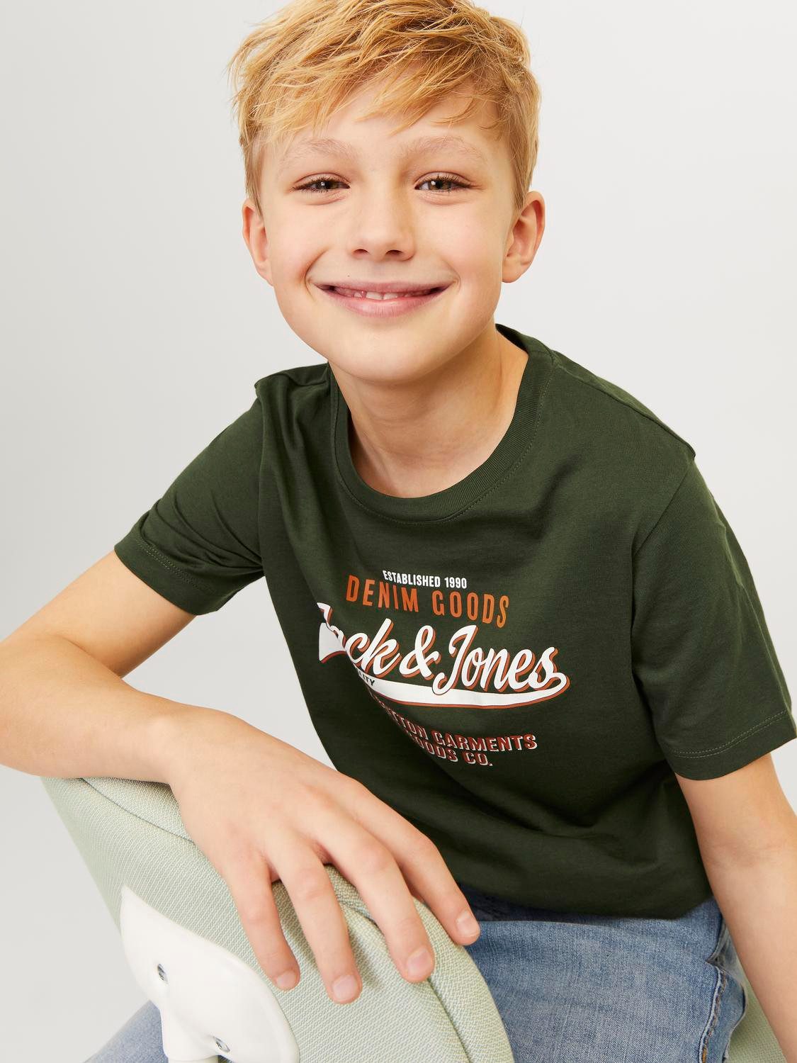 Jack & Jones Junior Shirt met ronde hals JJELOGO TEE SS O-NECK 2 COL S NOOS JNR