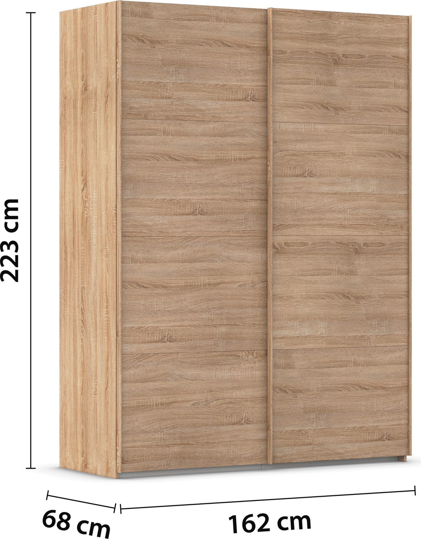 rauch Schuifdeurkast Kledingkast Kast Garderobe Slaapkamerkast EVELYN in elegante stijl, in 5 breedtes, handgrepen in corpuskleur made in germany