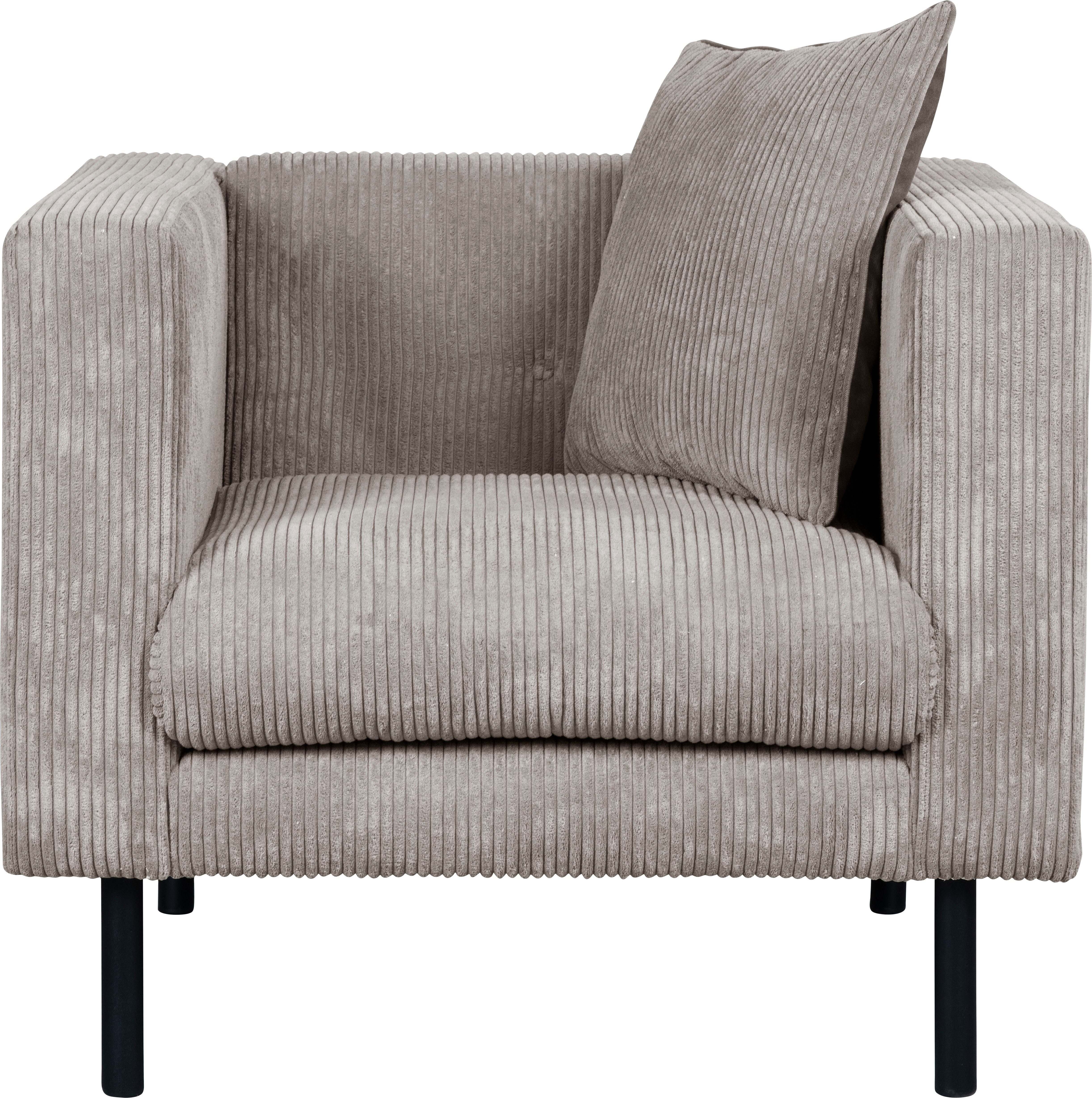 Home affaire Fauteuil Lillibeth cocktailsstoel, loungesstoel, afmetingen B/D/H: 90/74/83 cm Sierkussen als tweezijdig te gebruiken kussen 45x45 cm, in fluwelige look of cord