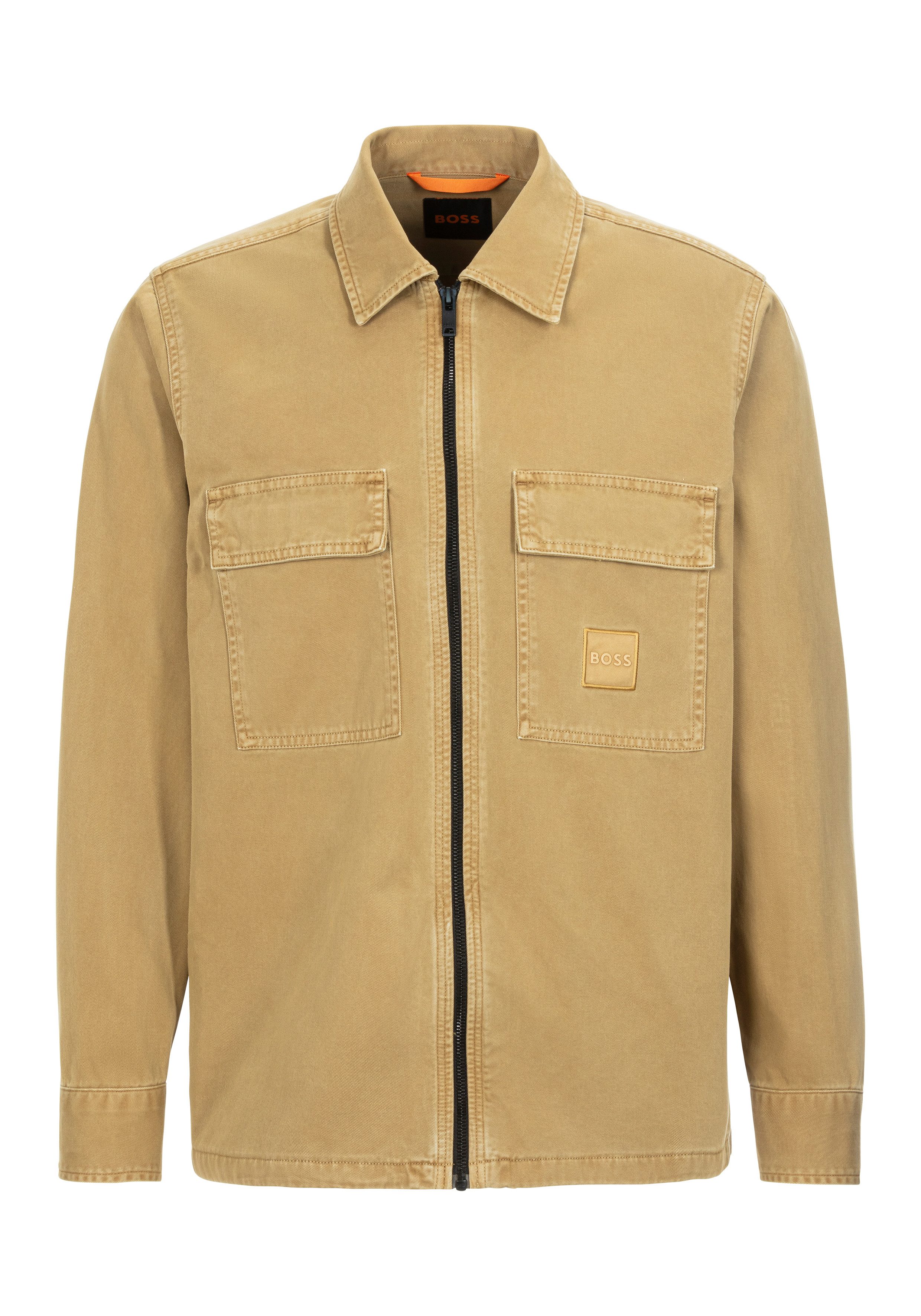 Boss Orange Overhemdjasje Lovel-zip met geborduurd merklogo
