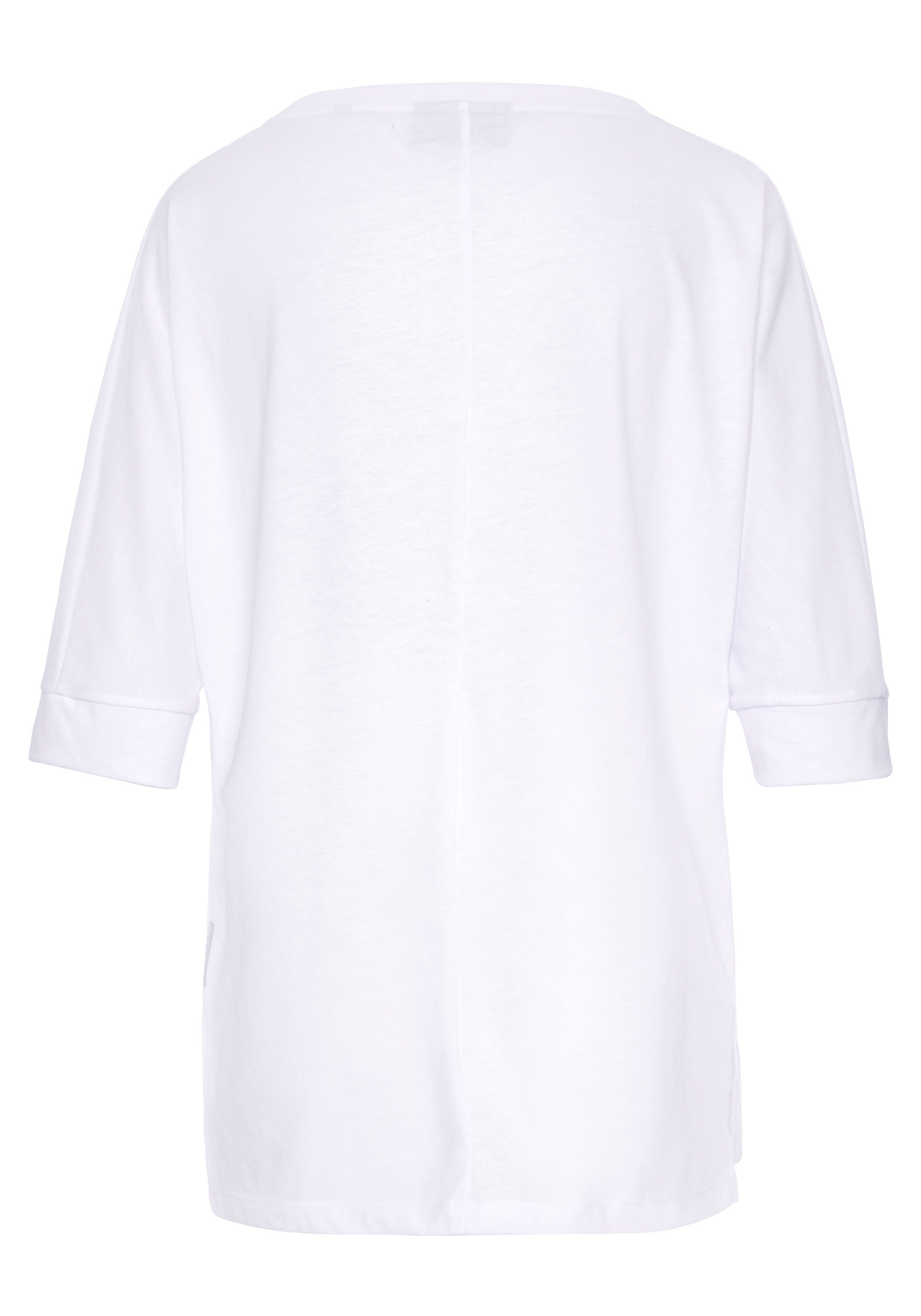 Elbsand Shirt met 3/4-mouwen IDUNA met logoprint, katoenmix, losse pasvorm