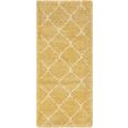 myflair moebel  accessoires hoogpolige loper temara shag tapijtloper, geweven, ruiten design, zacht  behaaglijk, ideaal in de hal  slaapkamer geel