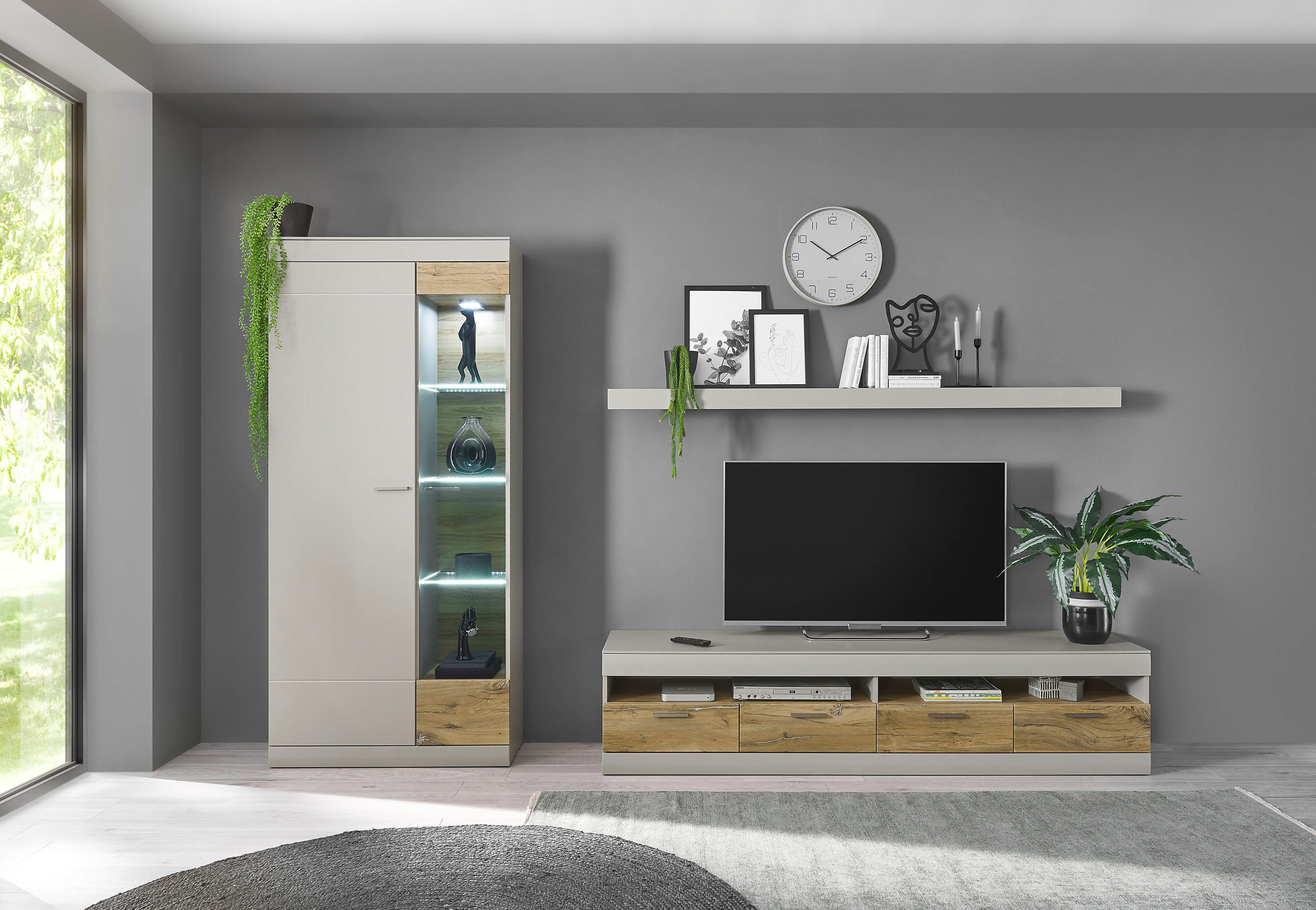 INOSIGN Tv-meubel SCARA met applicatie tineiken decor, breedte 200 cm, met soft-closefunctie