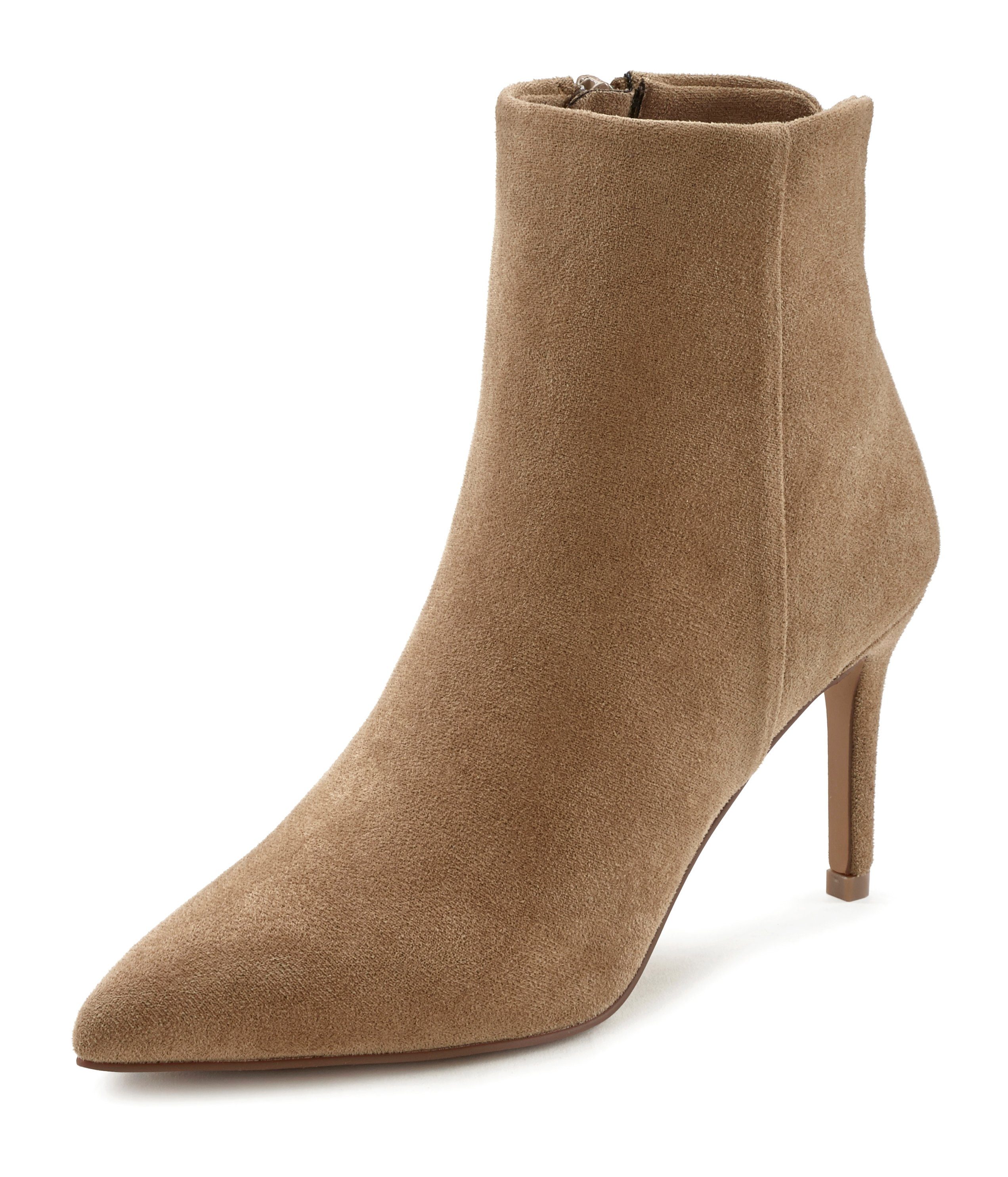 Lascana Highheel-laarsjes in spitse vorm & naaldhak, ritslaars vegan