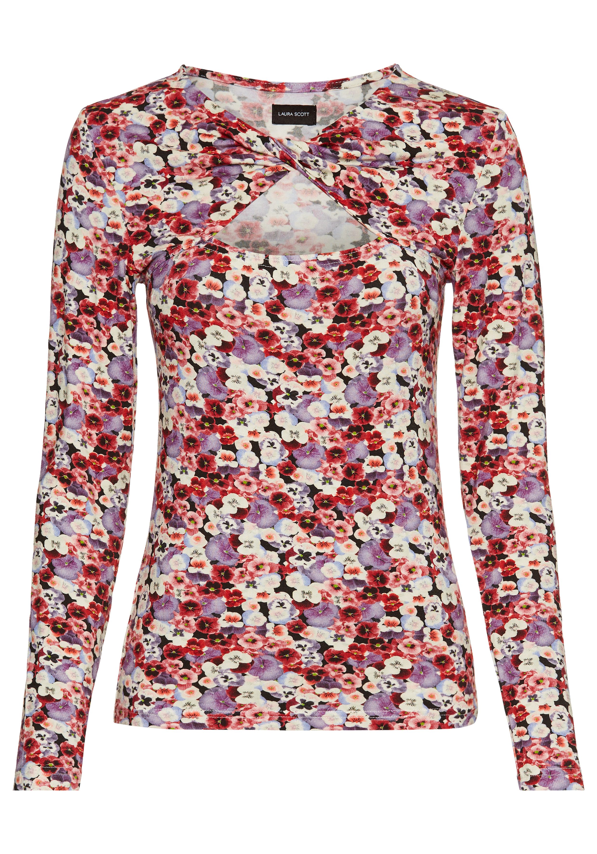 Laura Scott Shirt met lange mouwen met twisteffect bij de halslijn