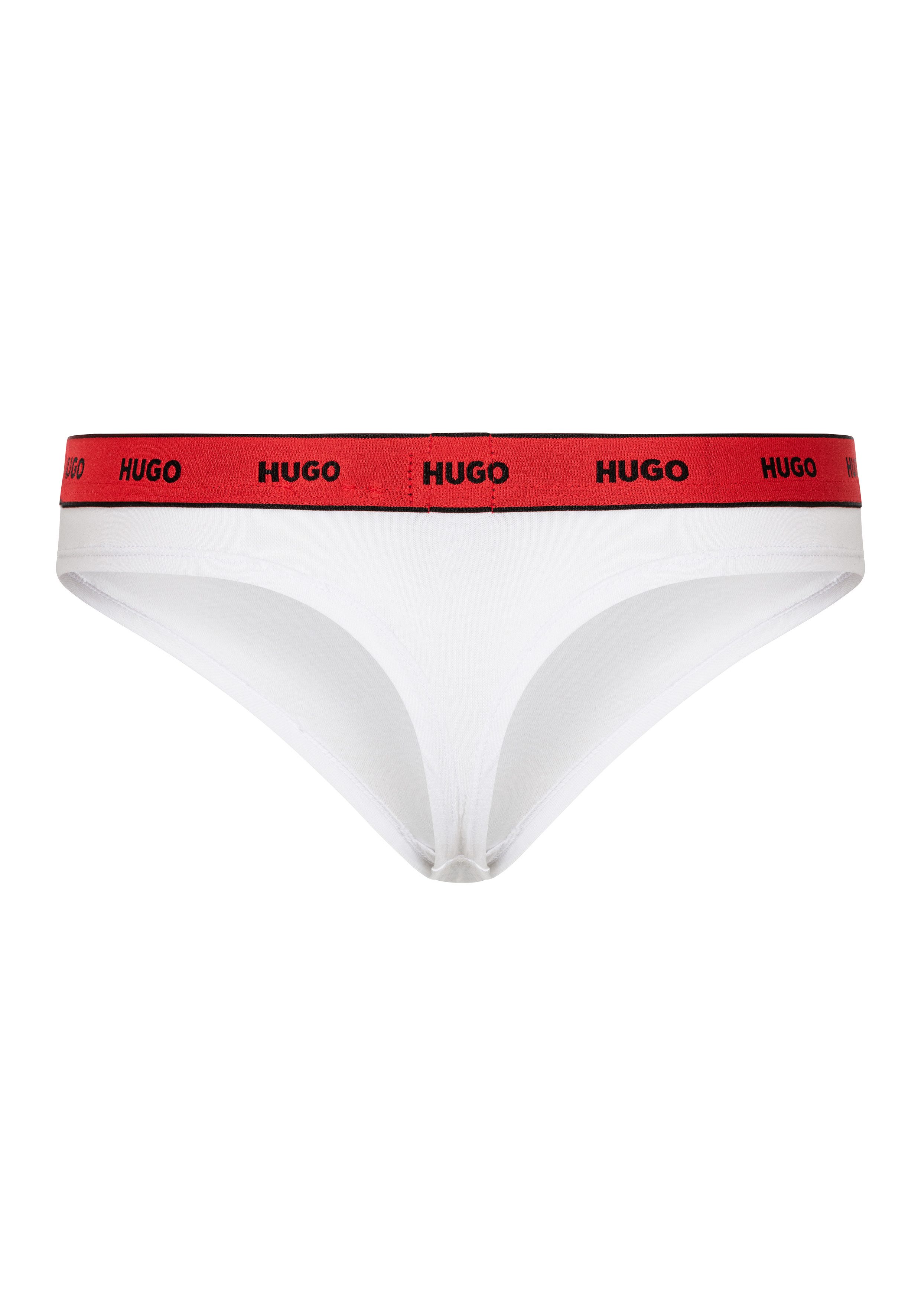 HUGO underwear String THONG STRIPE PYP 10 met boss opdruk op de tailleband