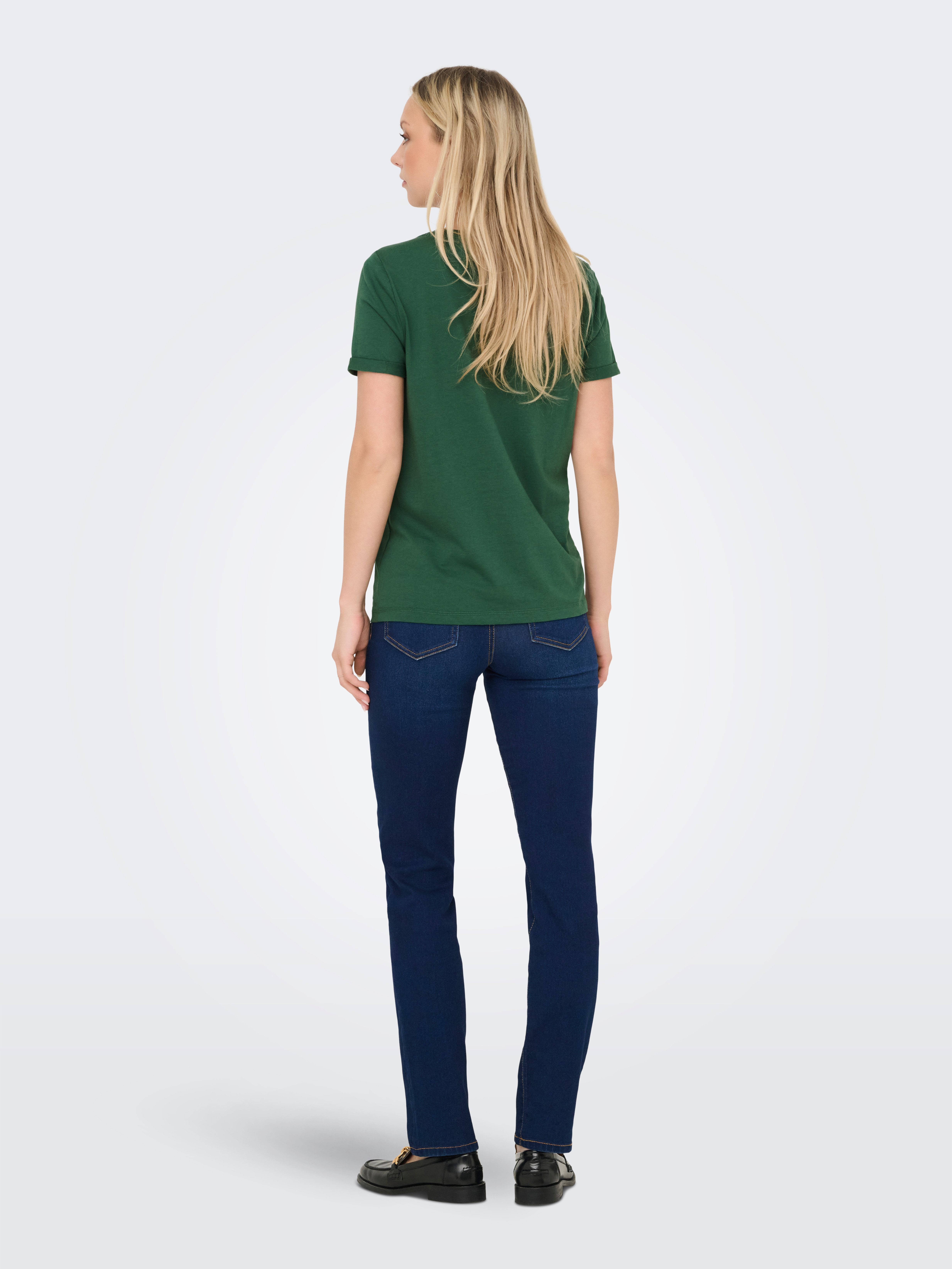 Only Shirt met korte mouwen ONLKITA S/S LOGO TOP NOOS