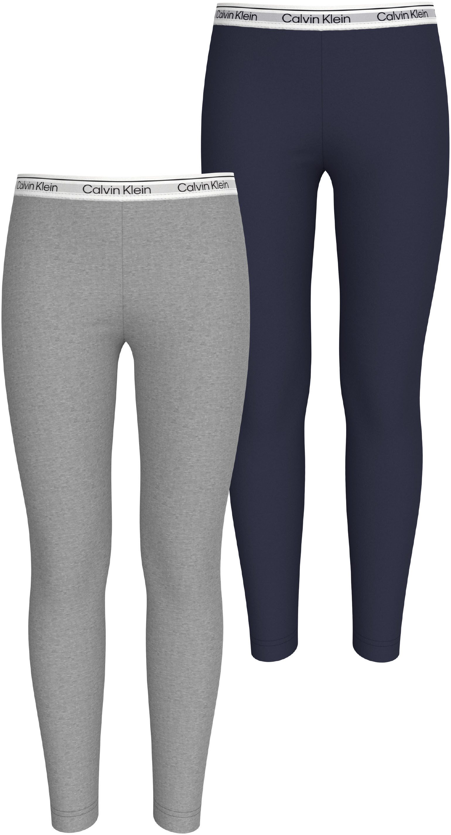 Calvin Klein Legging 2PK LEGGING voor kinderen tot 16 jaar, met elastische logo-taileband (set,...