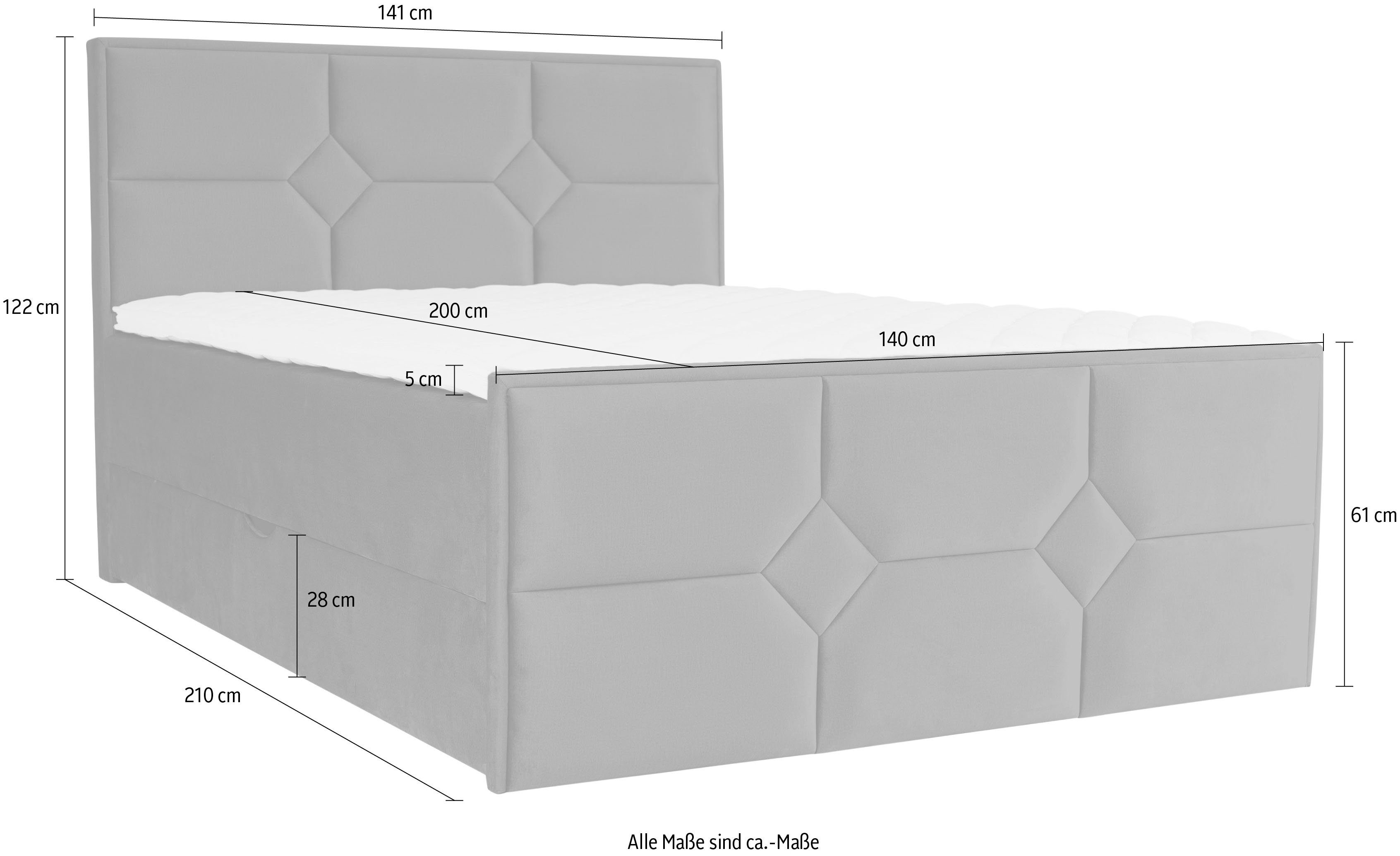 Leonique Boxspring Ambre met pocketveringsmatras