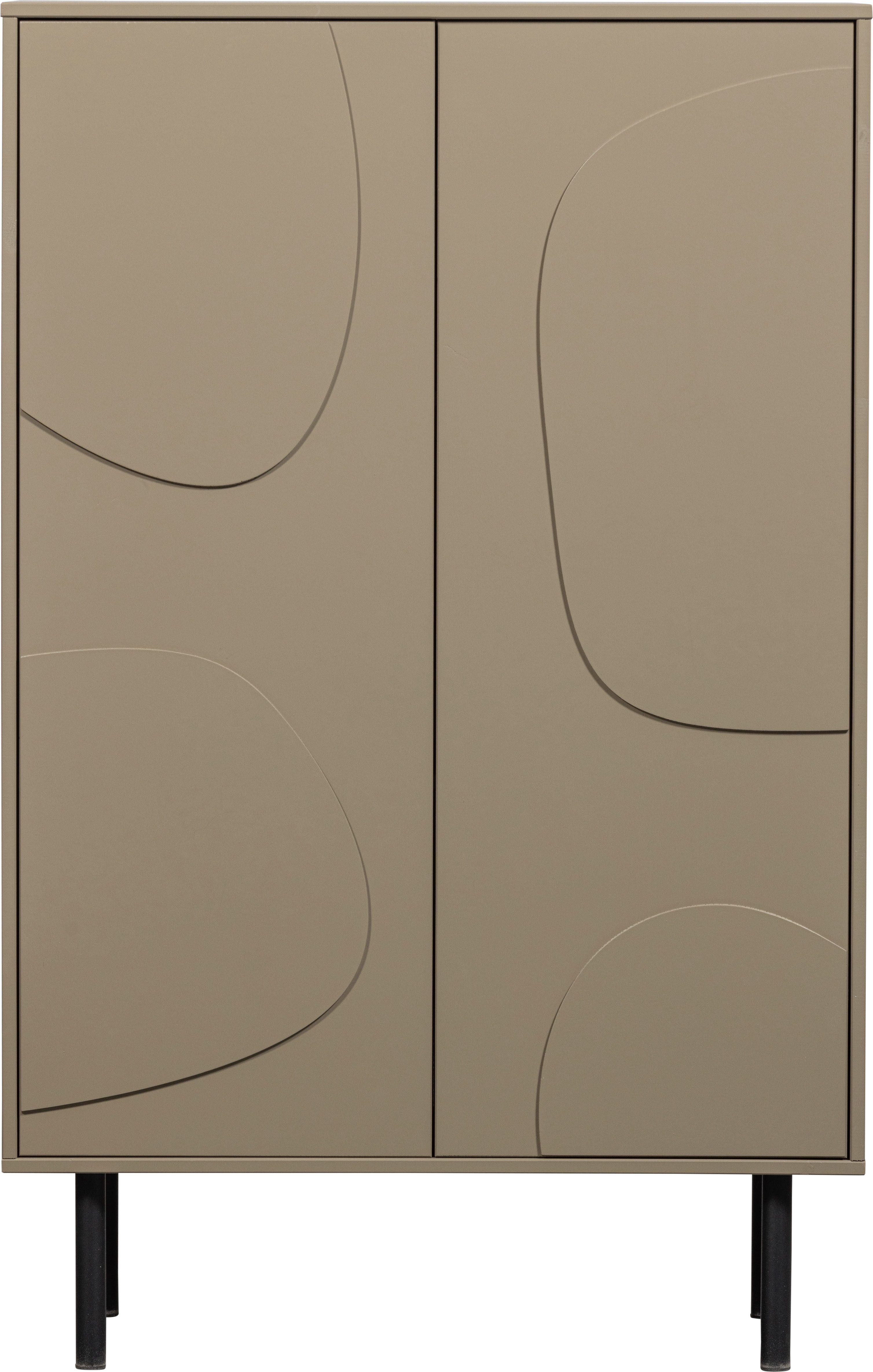 WOOOD Highboard Cadiz midi-kast Hoge kast met speels versierde deuren, breedte 85 cm/hoogte 135 cm