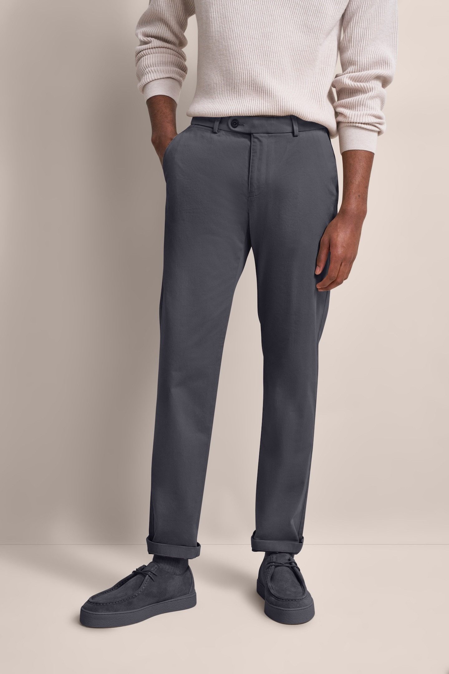 Bugatti Regular fit broek met knoop- en ritssluiting