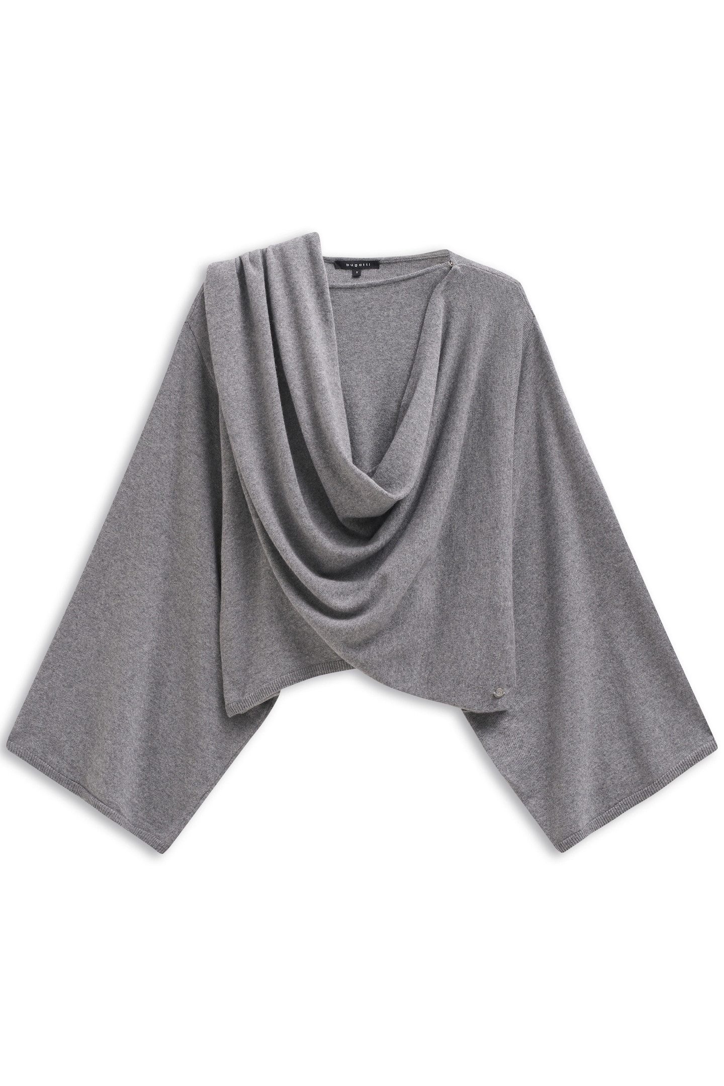 Bugatti Gebreide cape Ronde hals van wol-kasjmiermix