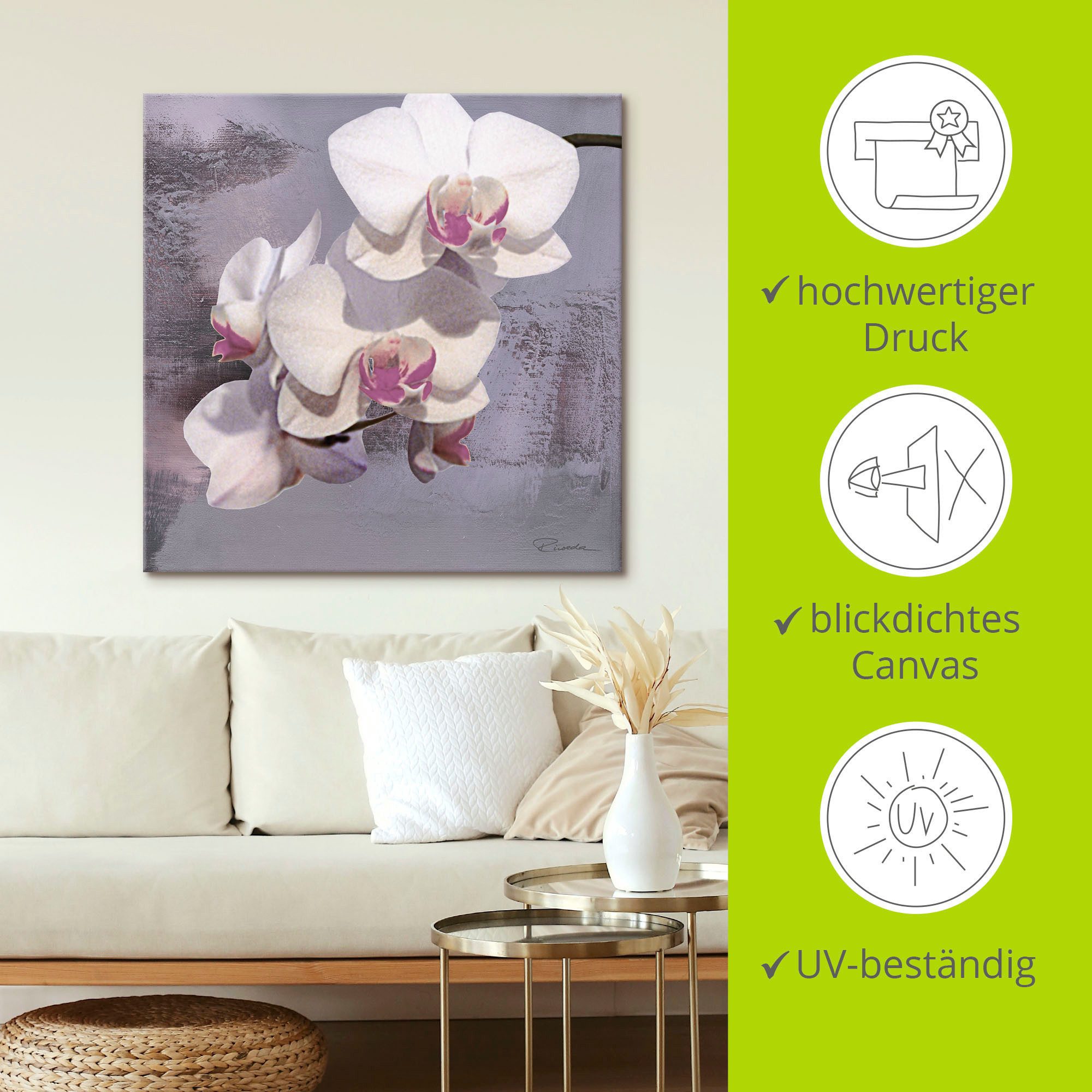 Artland Artprint op linnen Orchideeën voor violet II