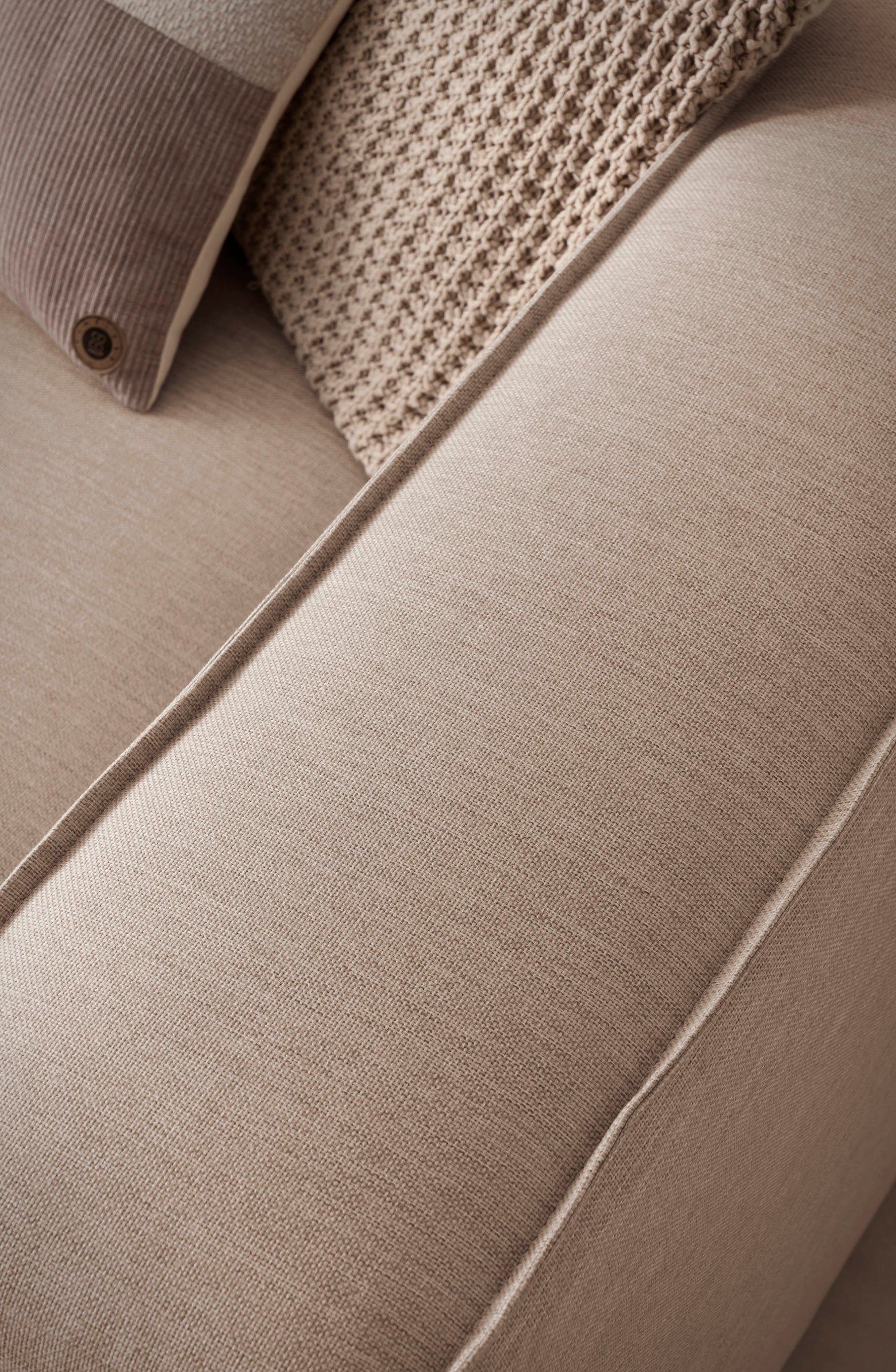 LeGer Home by Lena Gercke Hoekbank PIARA XXL, Big-sofa in cord of linnenlook, L-vorm, met biesnaad