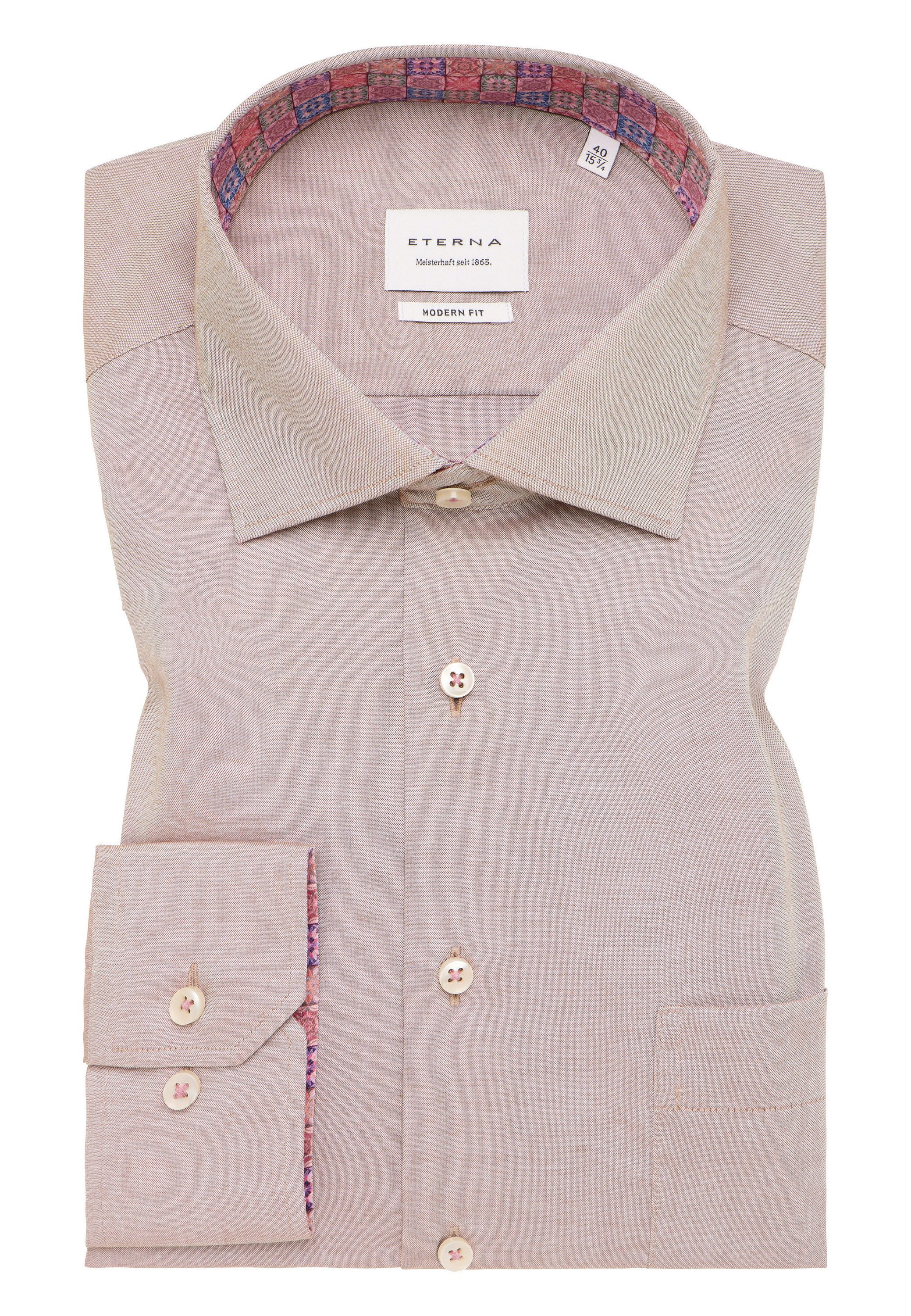 Eterna Overhemd met lange mouwen MODERN FIT NON IRON (strijkvrij)