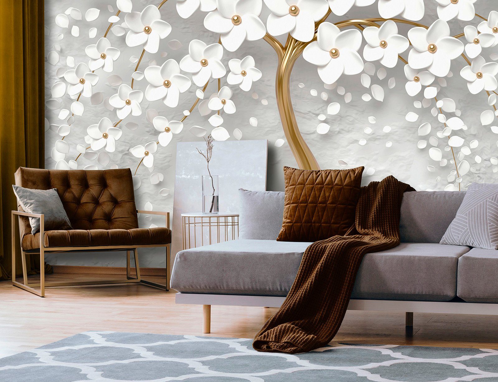Consalnet Vliesbehang 3D boom met bloemen modern, fotobehang voor woonkamer of slaapkamer in de online shop | OTTO
