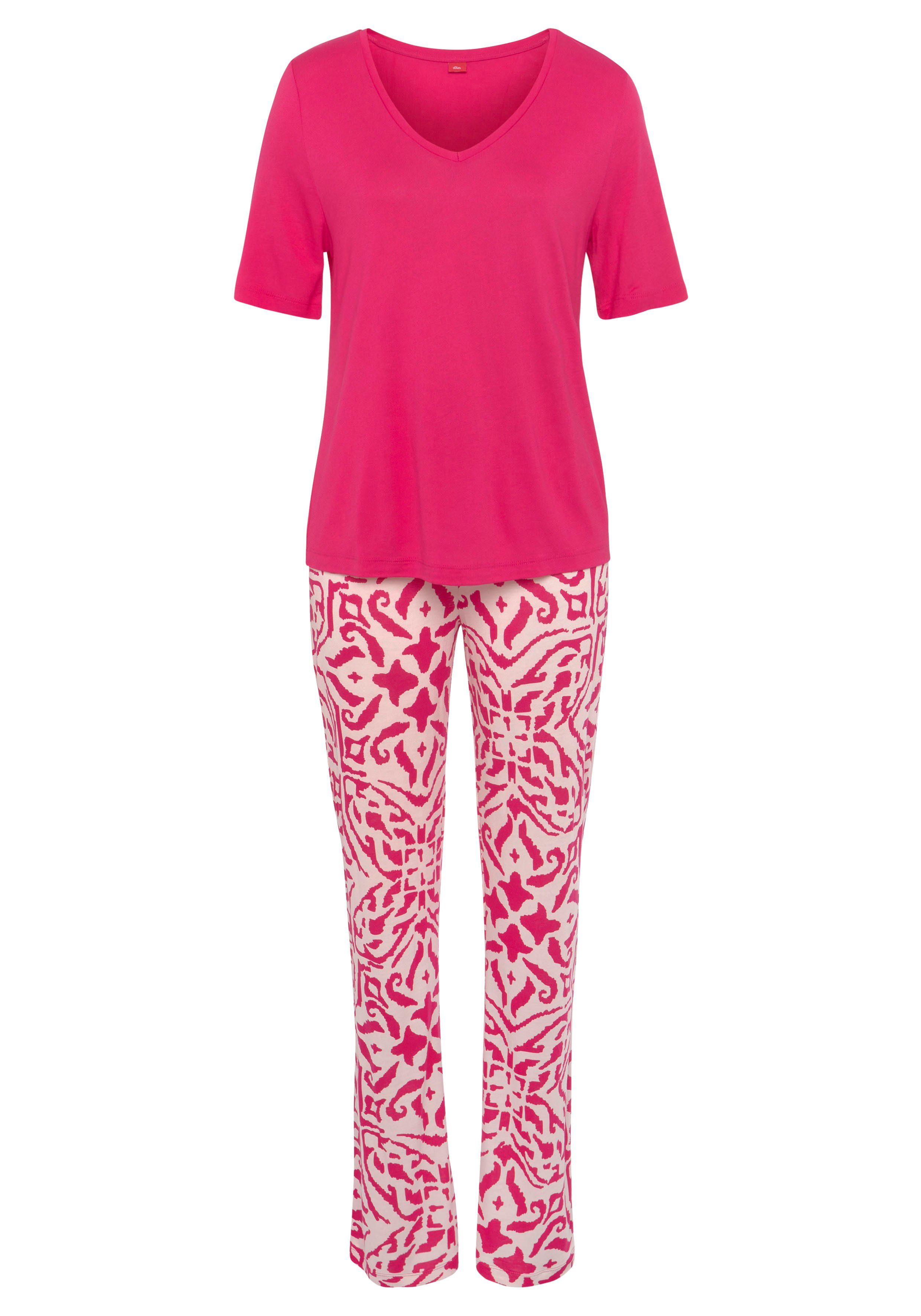 s.Oliver RED LABEL Beachwear Pyjama met bloemig etno-patroon (2-delig)