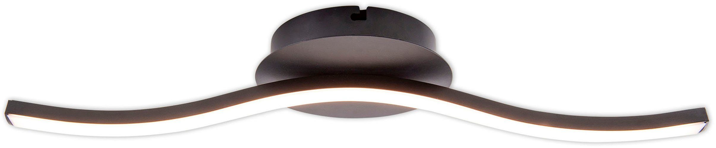 näve Led-plafondlamp Onda Plafondlamp, wandlamp warmwit, L: 45 cm, 6W, zwart-mat, IP20 (1 stuk)