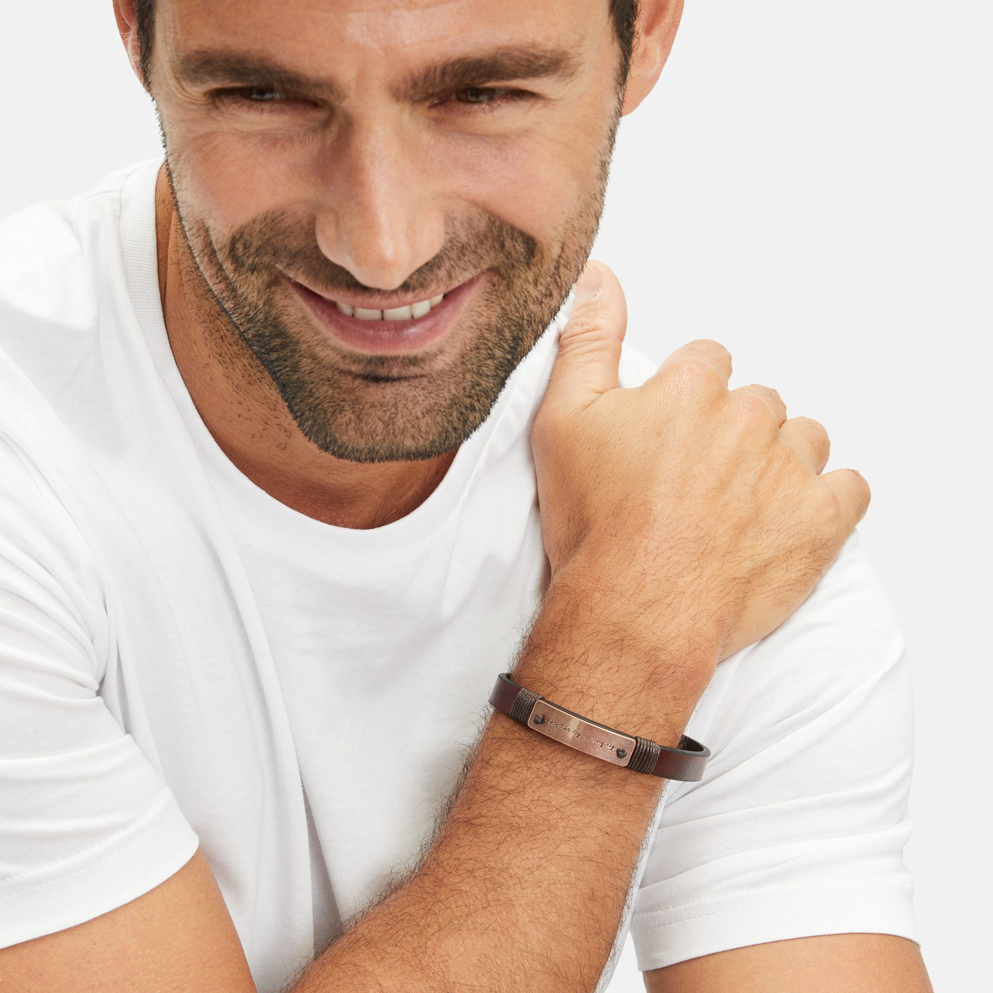 FYNCH-HATTON Leren armband Sieraden cadeau armband To live is to explore