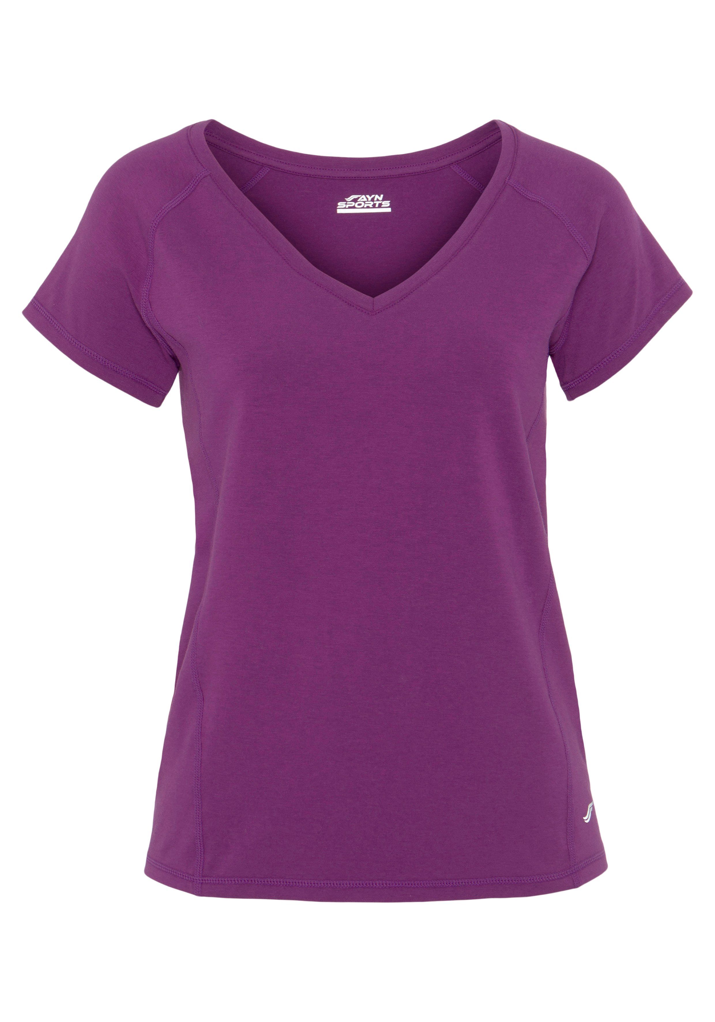 FAYN SPORTS Functioneel shirt Double Pack Essential Korte mouw, losse pasvorm, effen kleur, V-hals (2-delig, Set van 2)