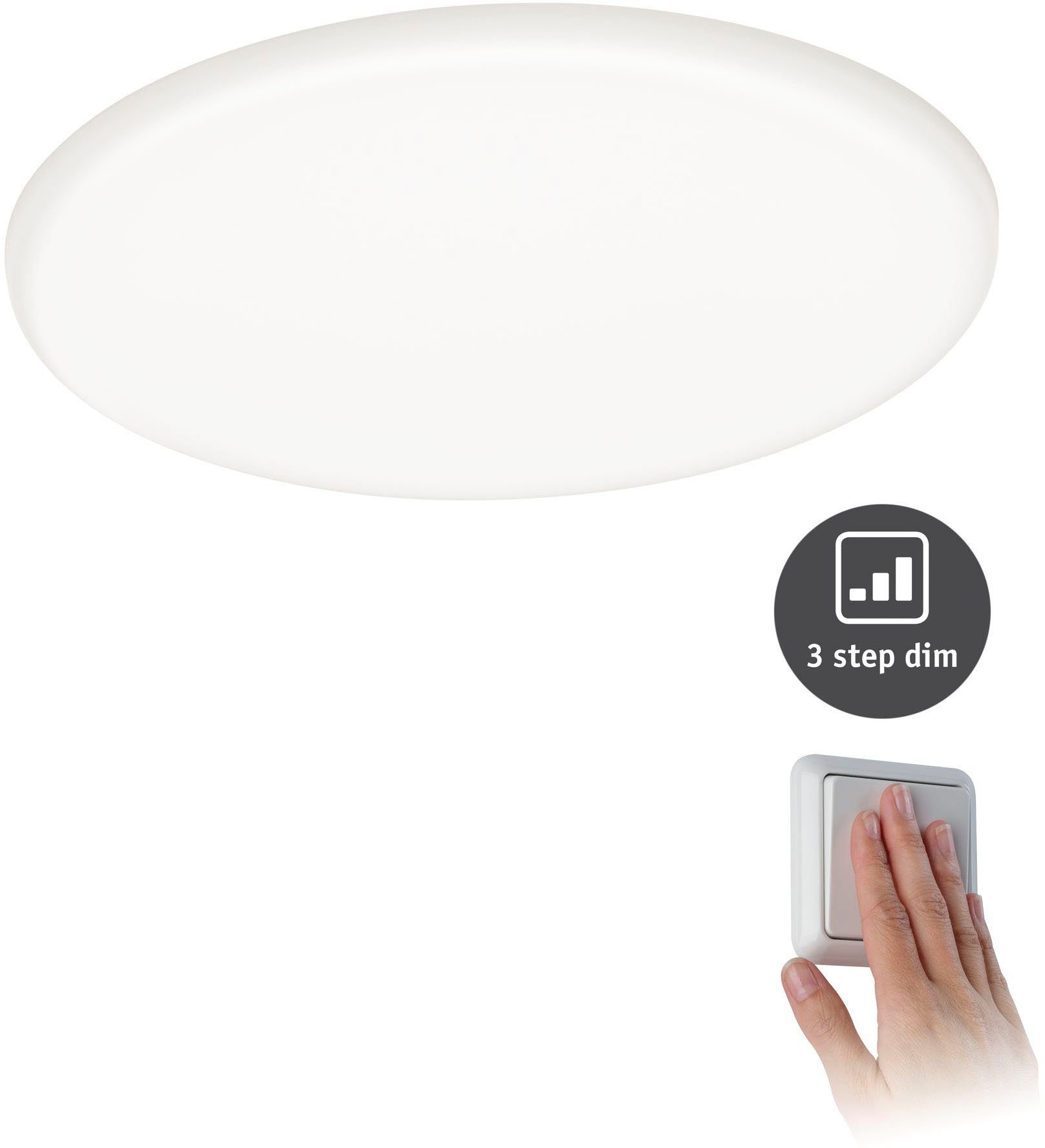 Paulmann Ledinbouwlamp Veluna VariFit IP44 3-Staps-dimbaar rond 185 17,5W 4.000K Satin LED inbouwpaneel IP44 3-traps dimbaar rond 185 17,5W 4.000K satin (1 stuk)