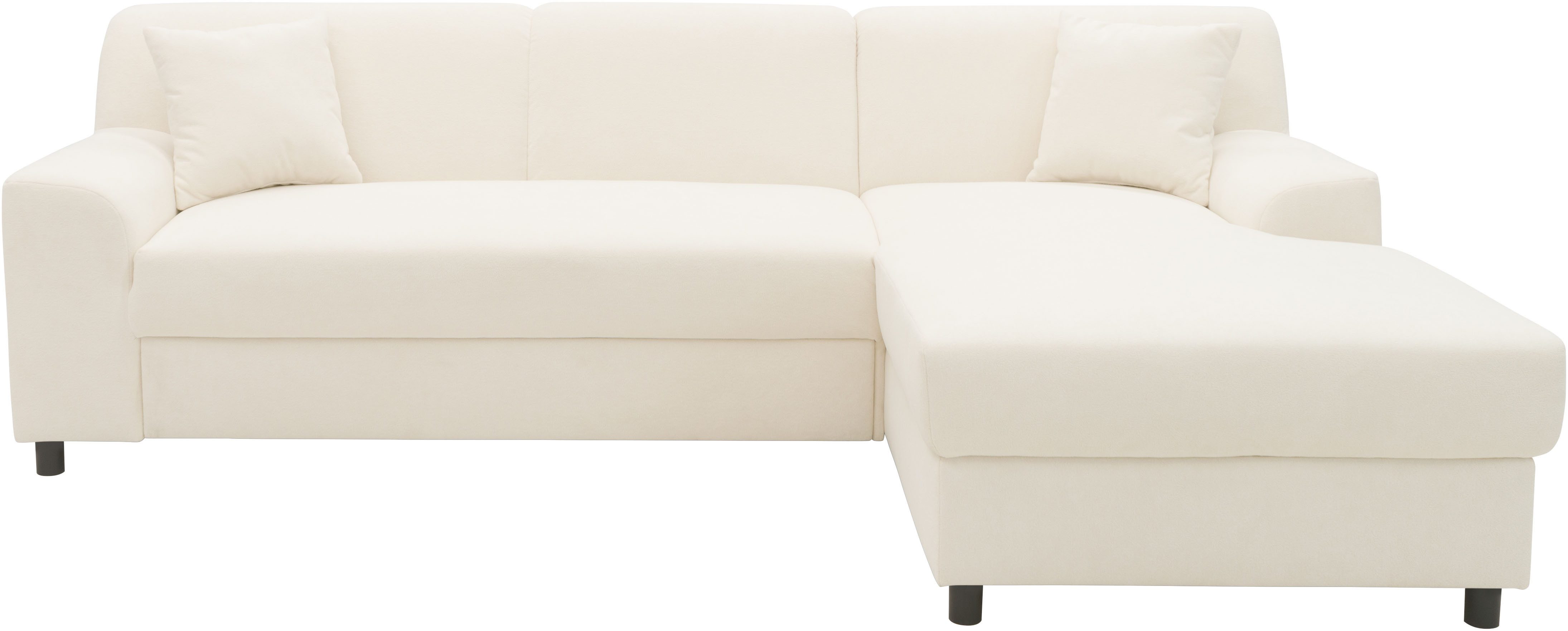 INOSIGN Hoekbank Turah 2, L-vorm, in Cord en waterafstotende microvezel, Vering B/D/H: 241/146/79 cm, incl. sierkussen, optioneel met bedfunctie