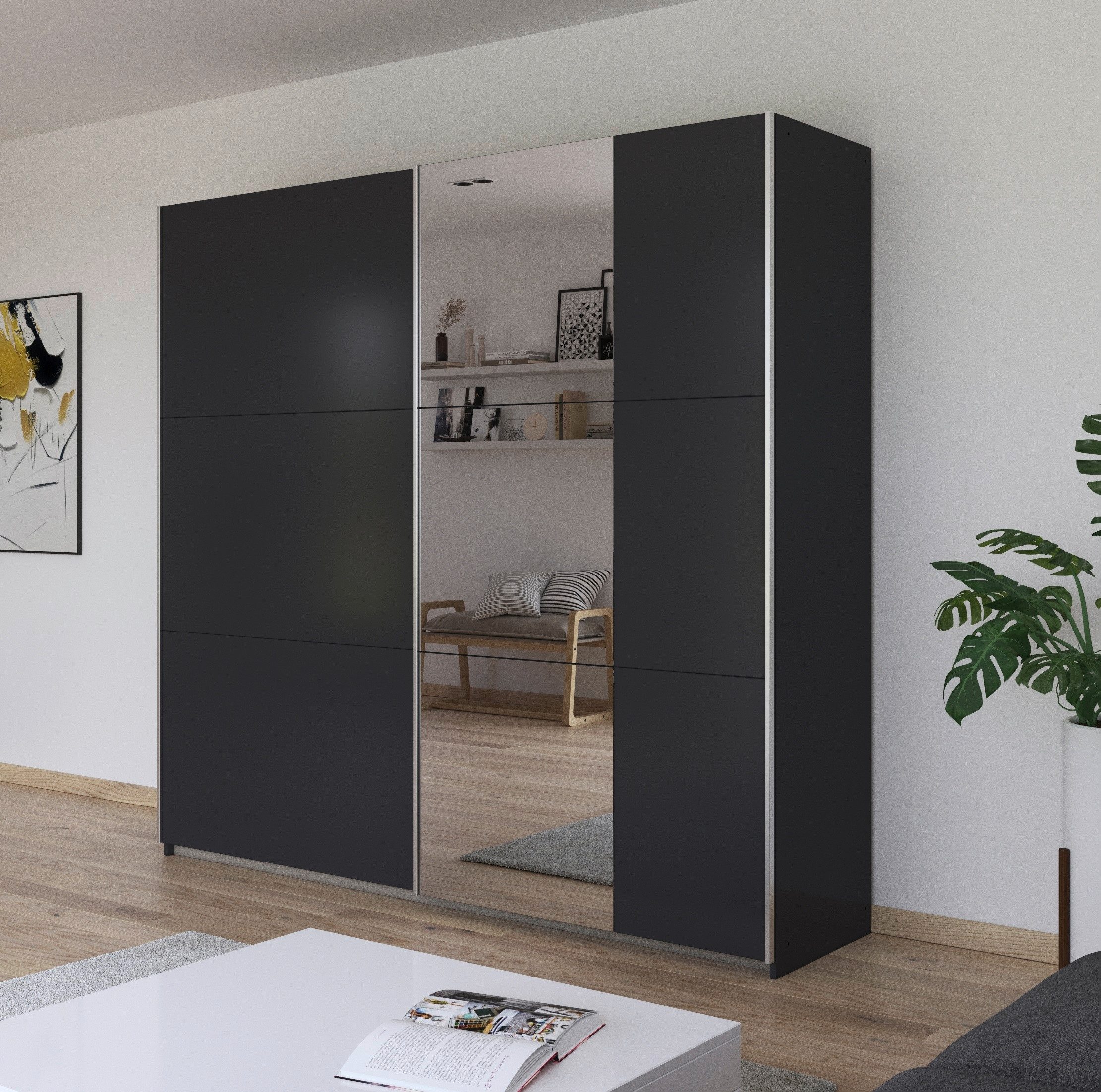 rauch Schuifdeurkast Kledingkast garderobe TOPSELLER AURELIO met 3 uitrustingsvarianten 3 verschillende uitrustingsvarianten handgrepen van metaal made in germany