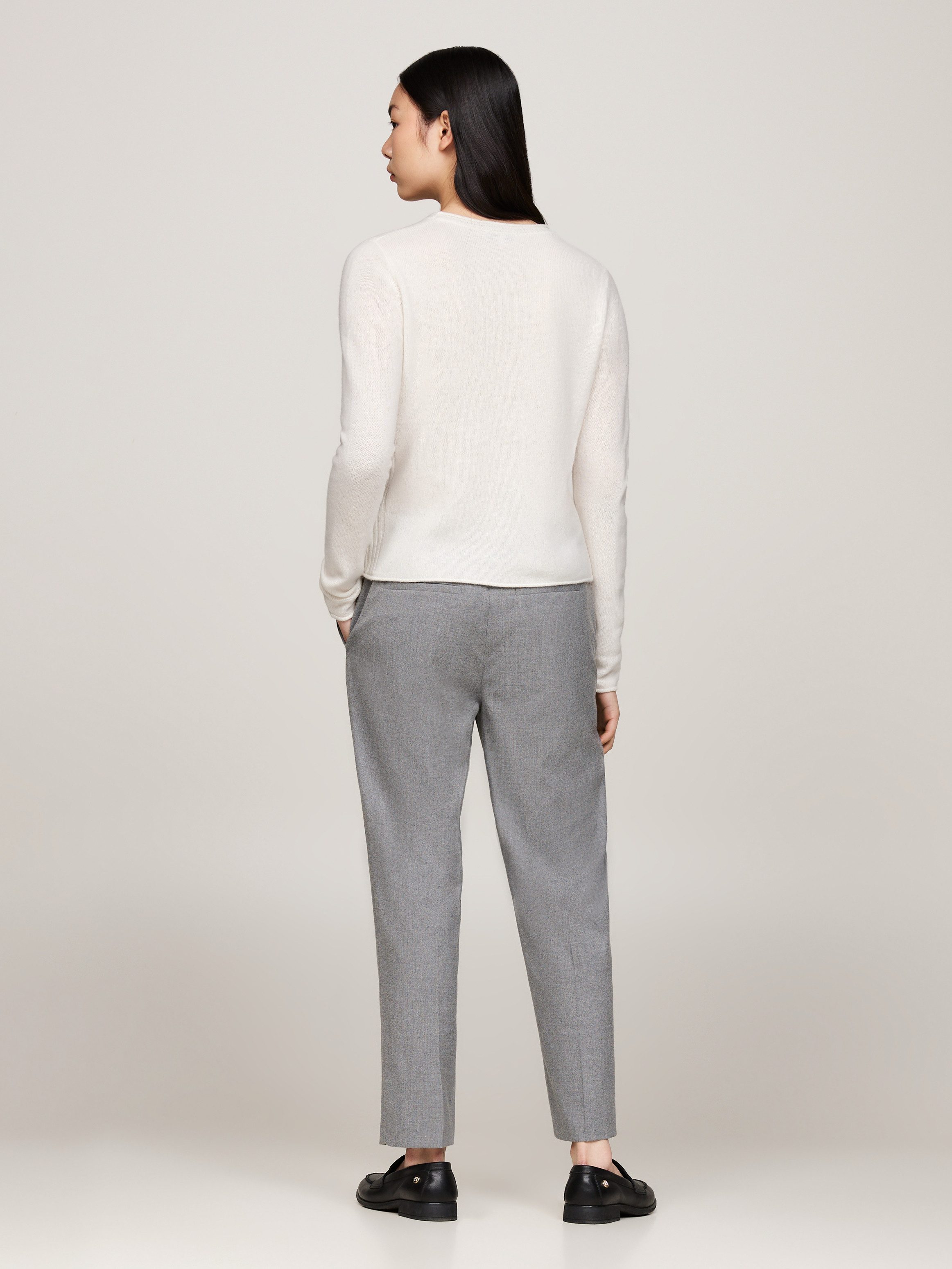 Tommy Hilfiger Gebreide trui SOFT WOOL C-NK SWEATER met logoborduring van 100% wol