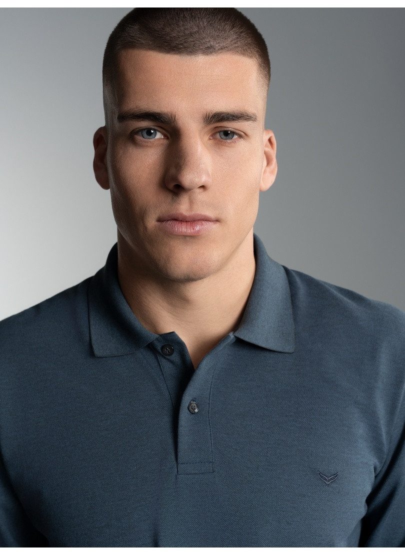 Trigema Poloshirt TRIGEMA lange mouw poloshirt met mouwboorden (1-delig)
