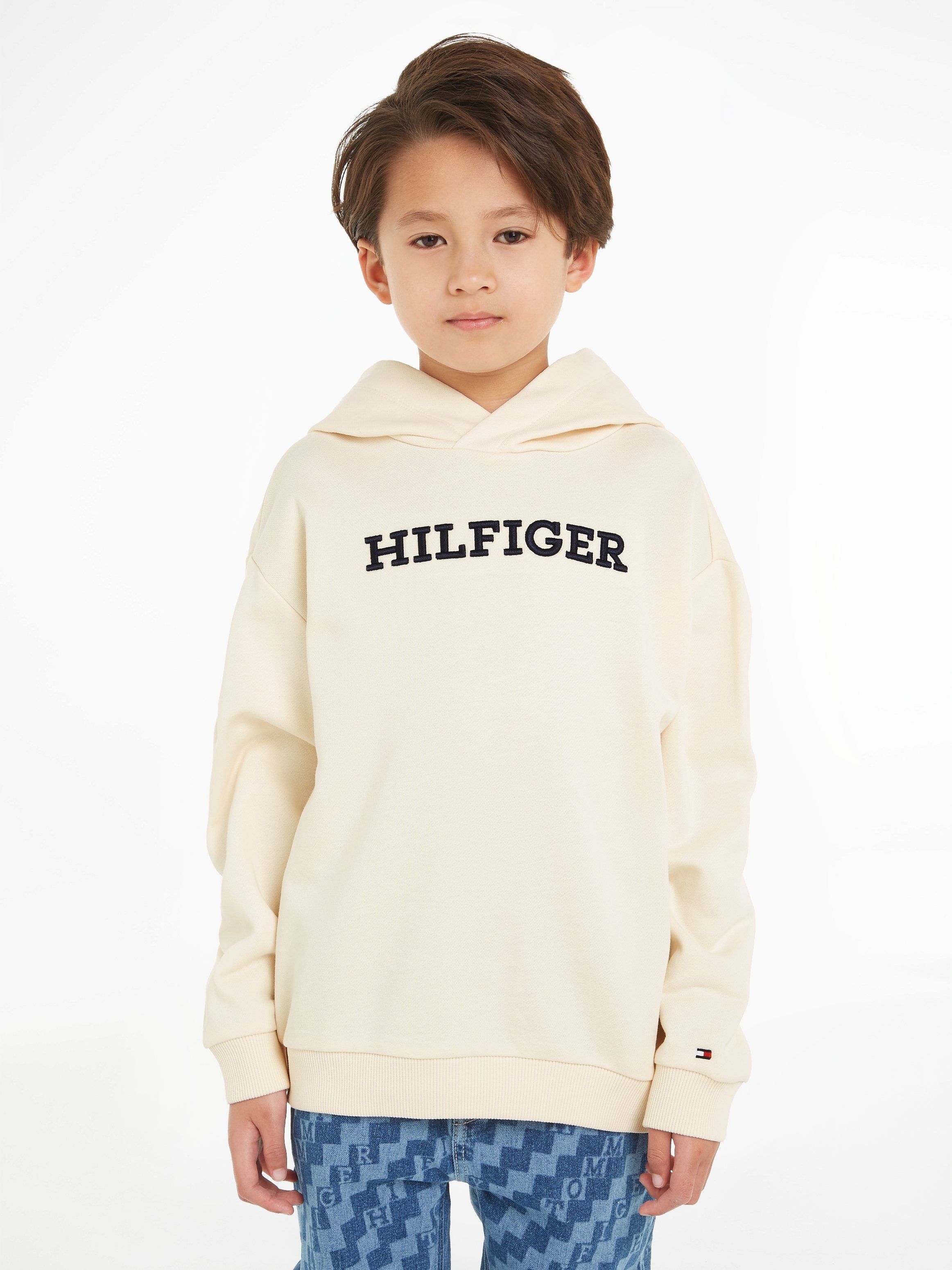 Tommy Hilfiger Hoodie U MONOTYPE HOODIE met logoborduursel op borsthoogte