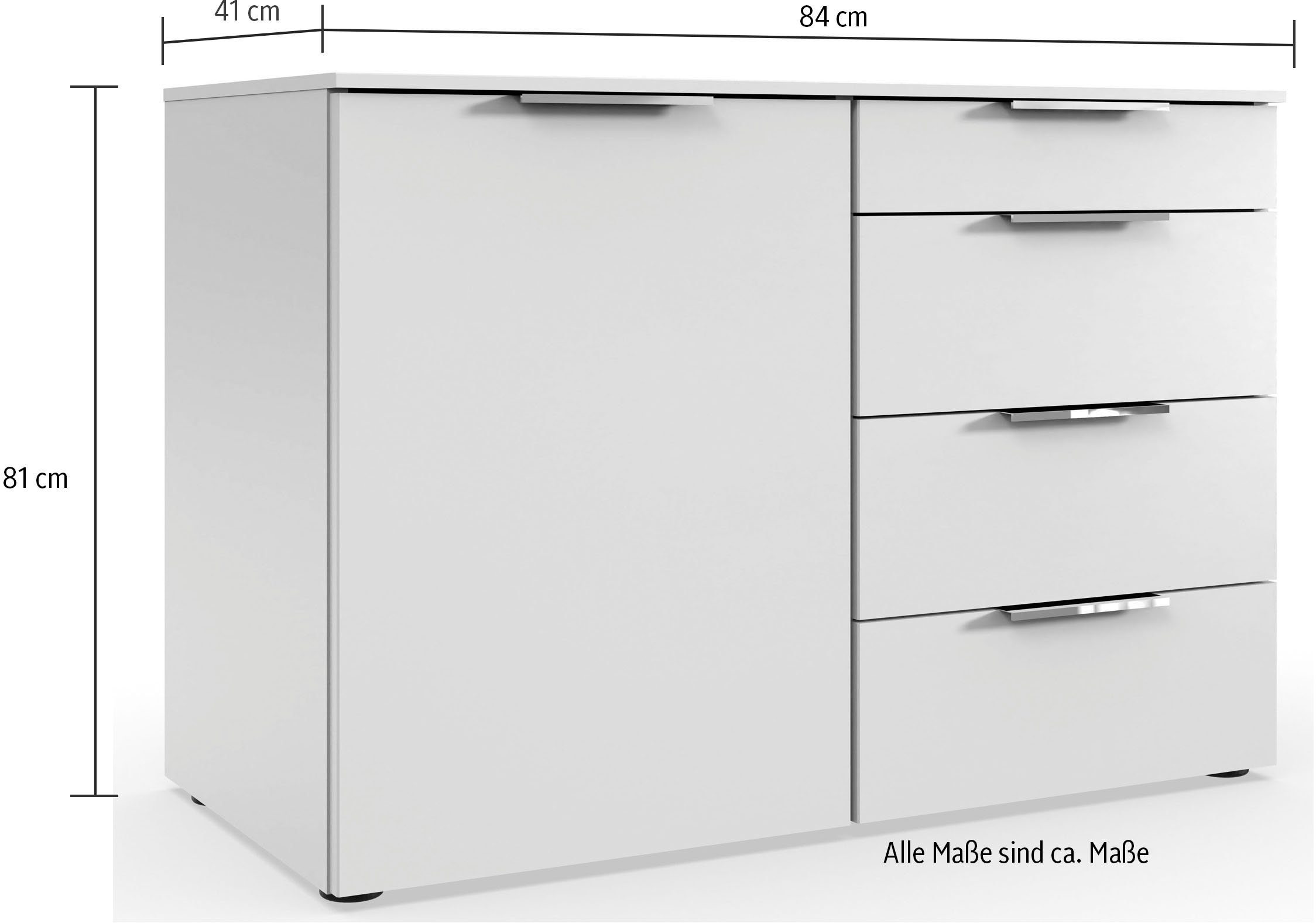 Wimex Kast met laden en deuren Level by fresh to go 1-deurs, met 4 laden en soft-close functie, 84 cm breed