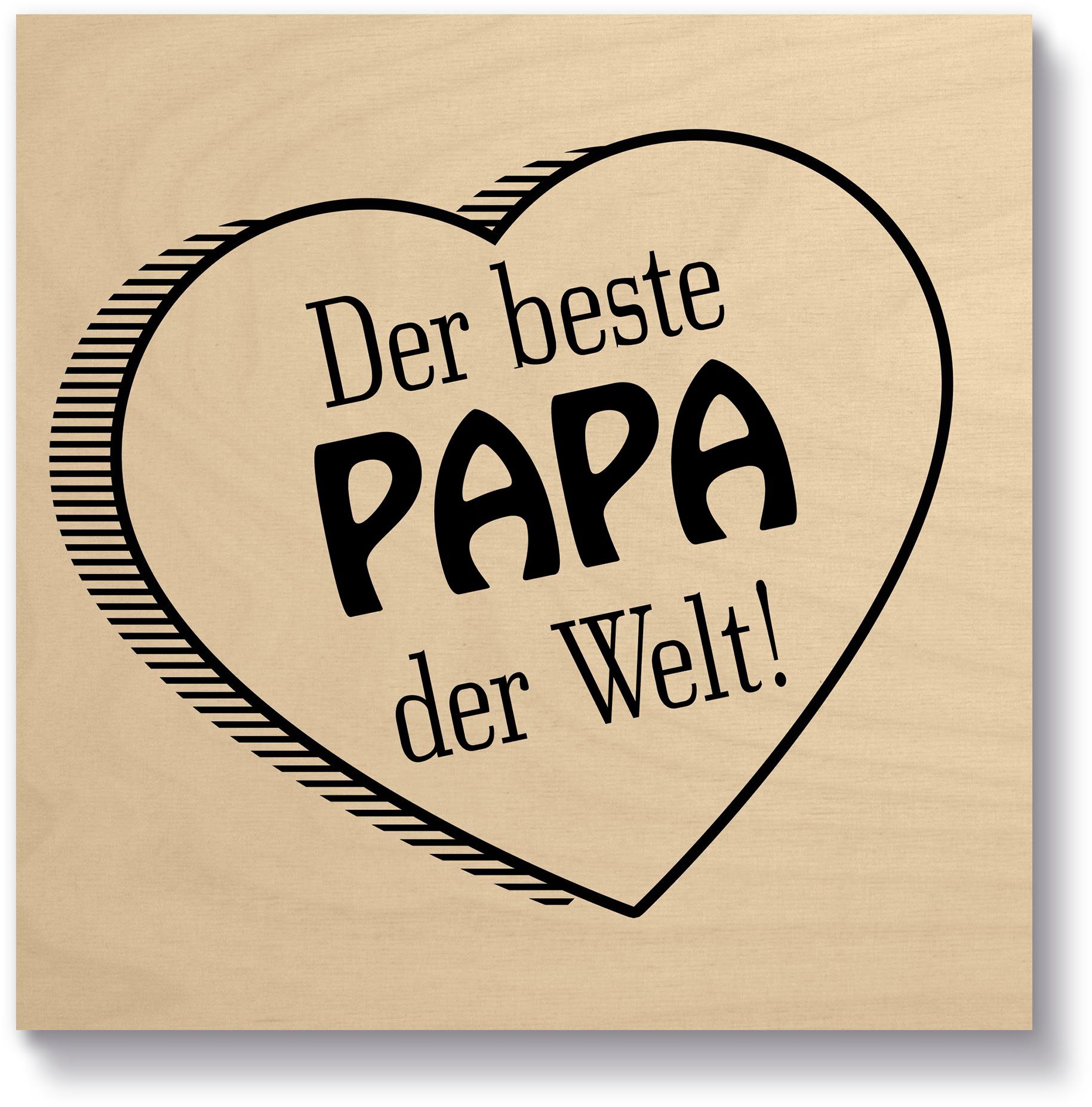 Artland Artprint op hout De beste papa ter wereld