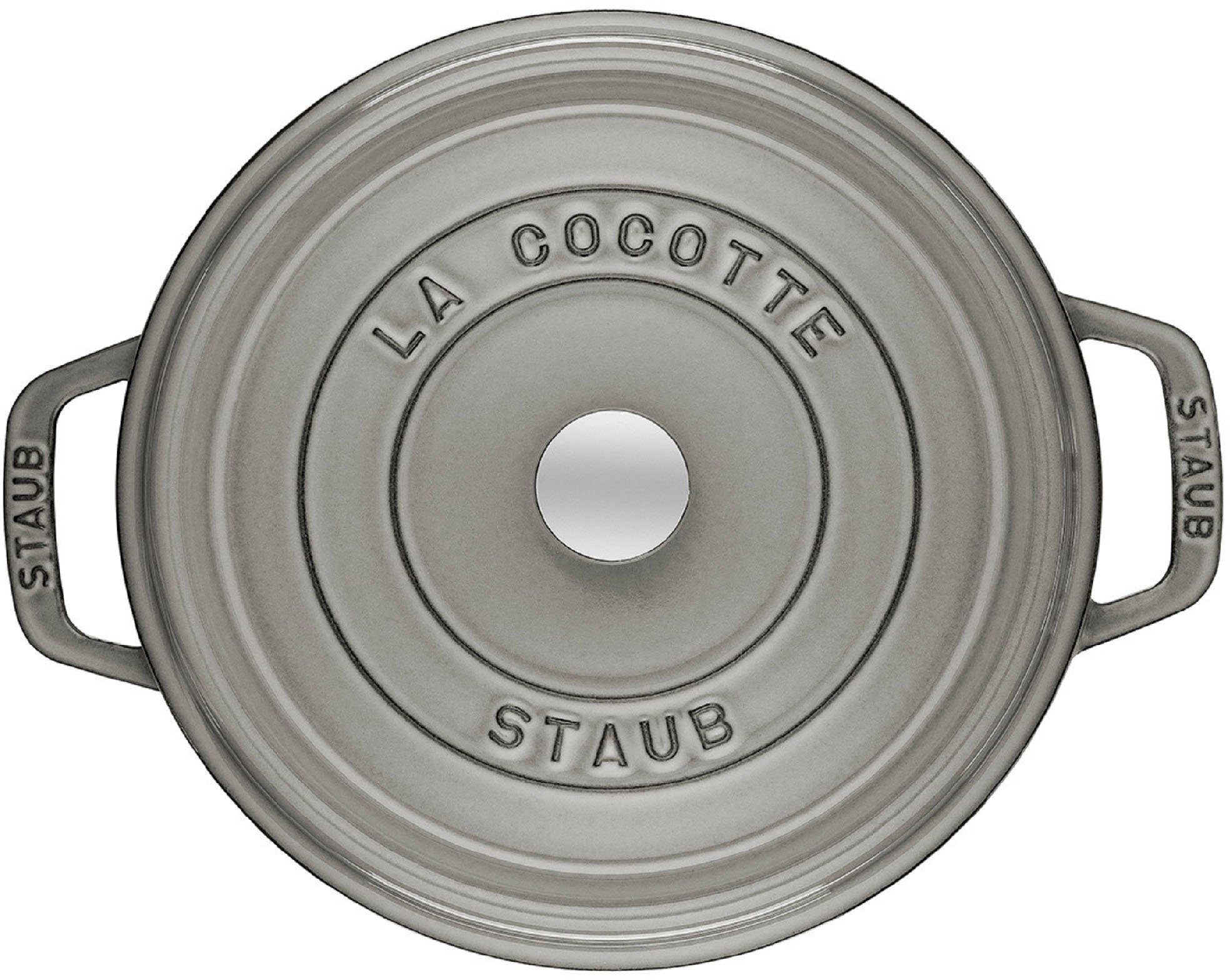 Staub Braadpan Cocotte robust, duurzaam, perfecte hitteverdeling, aroma-regendeksel (1-delig)