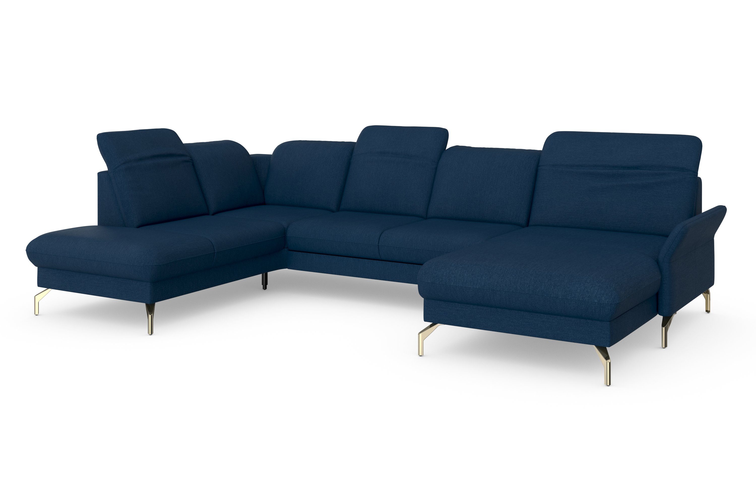 sit&more Zithoek Fashion U-vorm naar keuze met verstelbare hoofdsteun, uittrekzitting, motorisch, nikkel poten