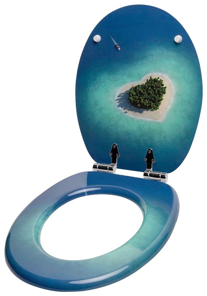 Sanilo Set badkameraccessoires Dream Island bestaand uit toiletzitting, badmat en wastafelplug (complete set, 3-delig)