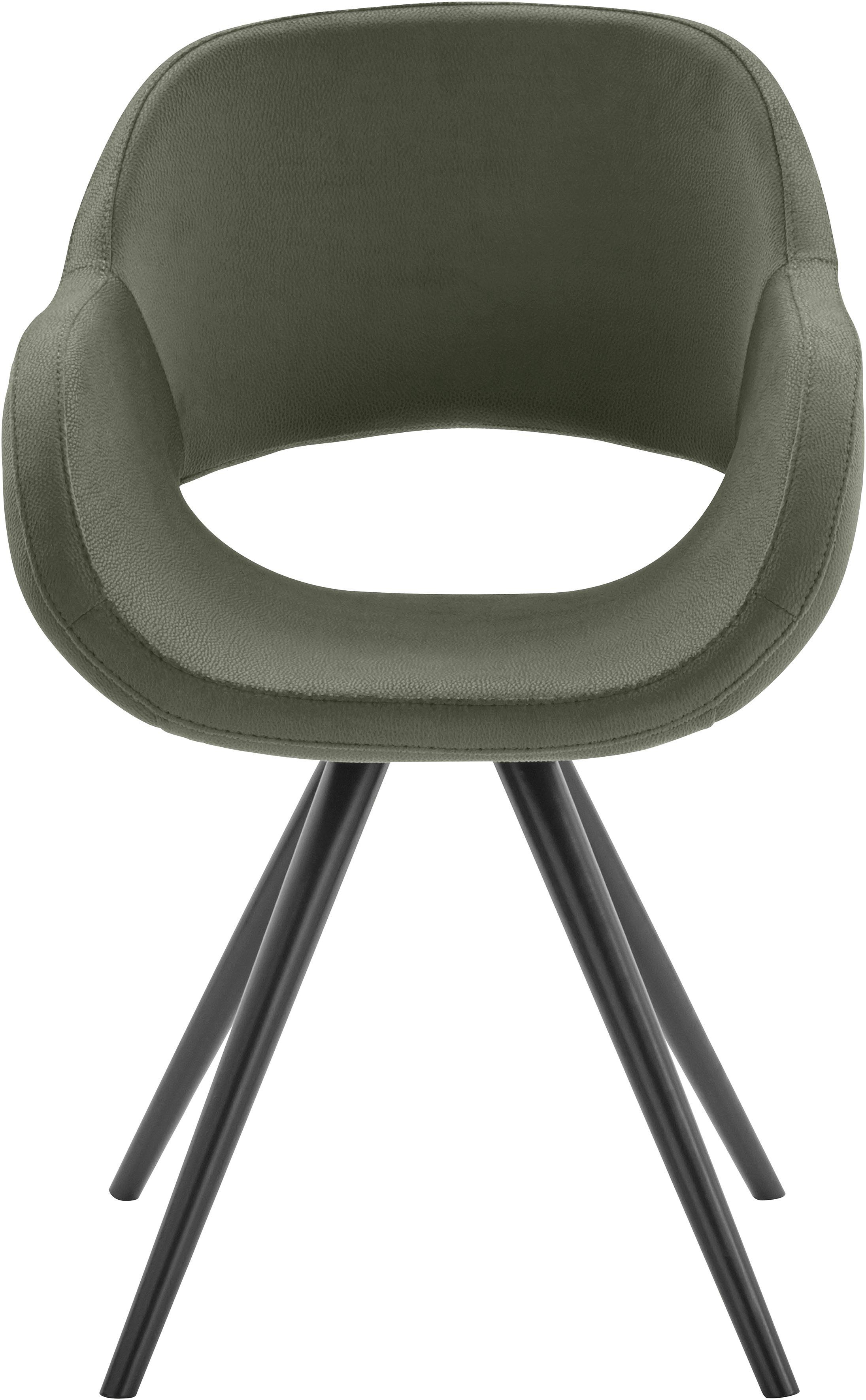 INOSIGN Stoel met armleuningen Aurora Frame van massief beukenhout in zwart gelakt (2 stuks)