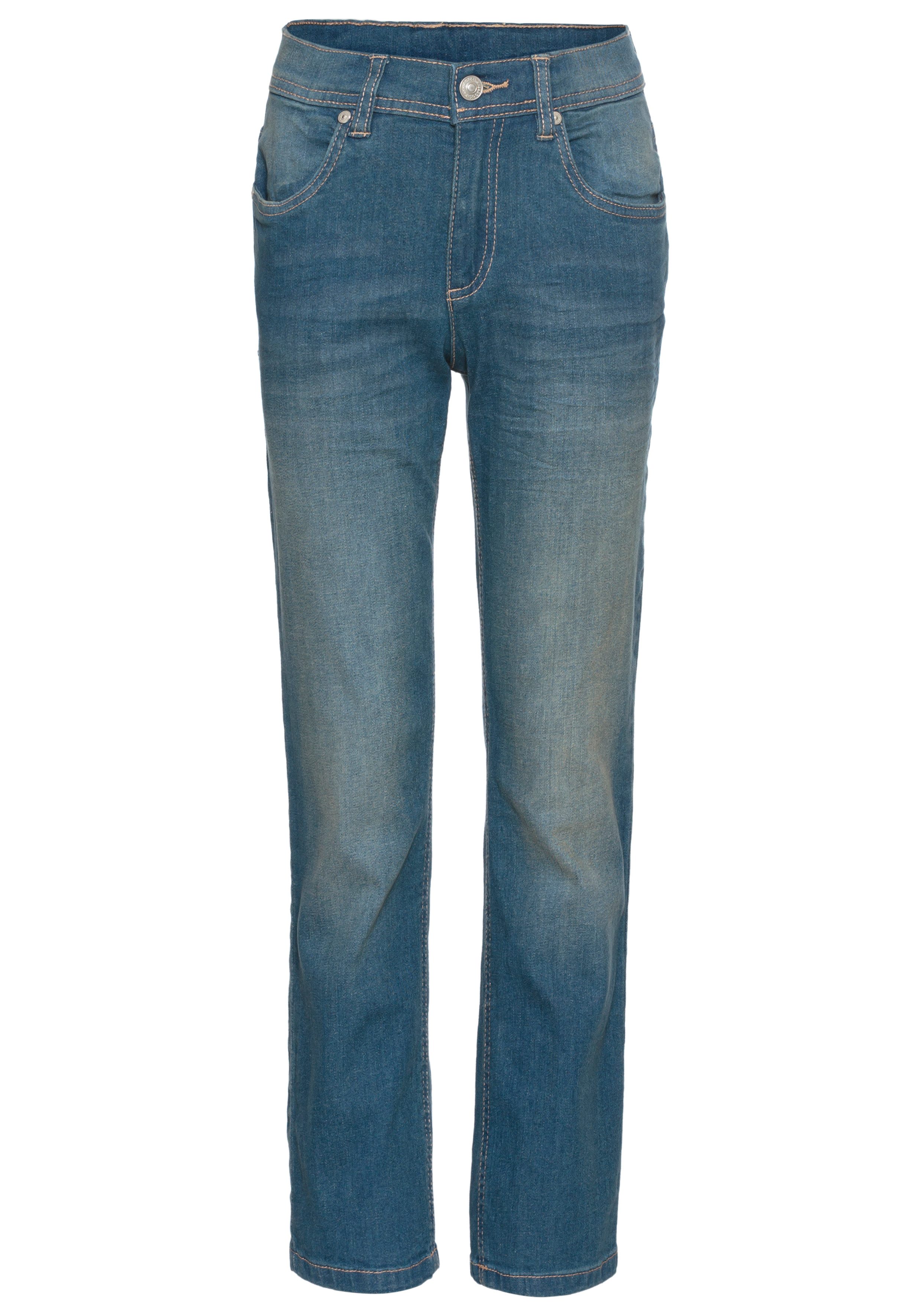 KangaROOS Stretch jeans , Regular fit, met rechte pijpen comfortabele pasvorm, rechte pasvorm, lage taille