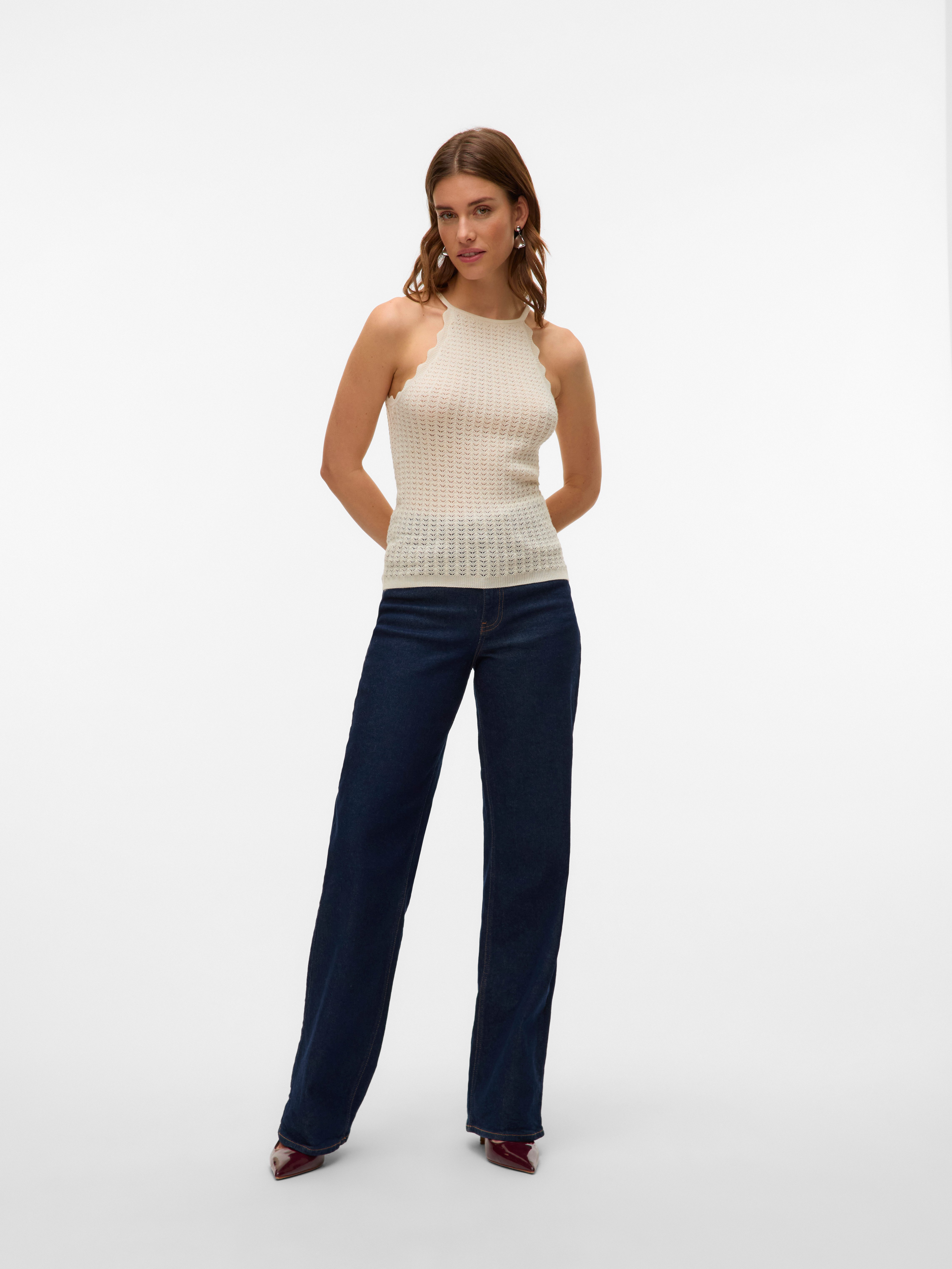 Vero Moda Gebreide top VMPANAMA SL KNIT TOP VMA NOOS